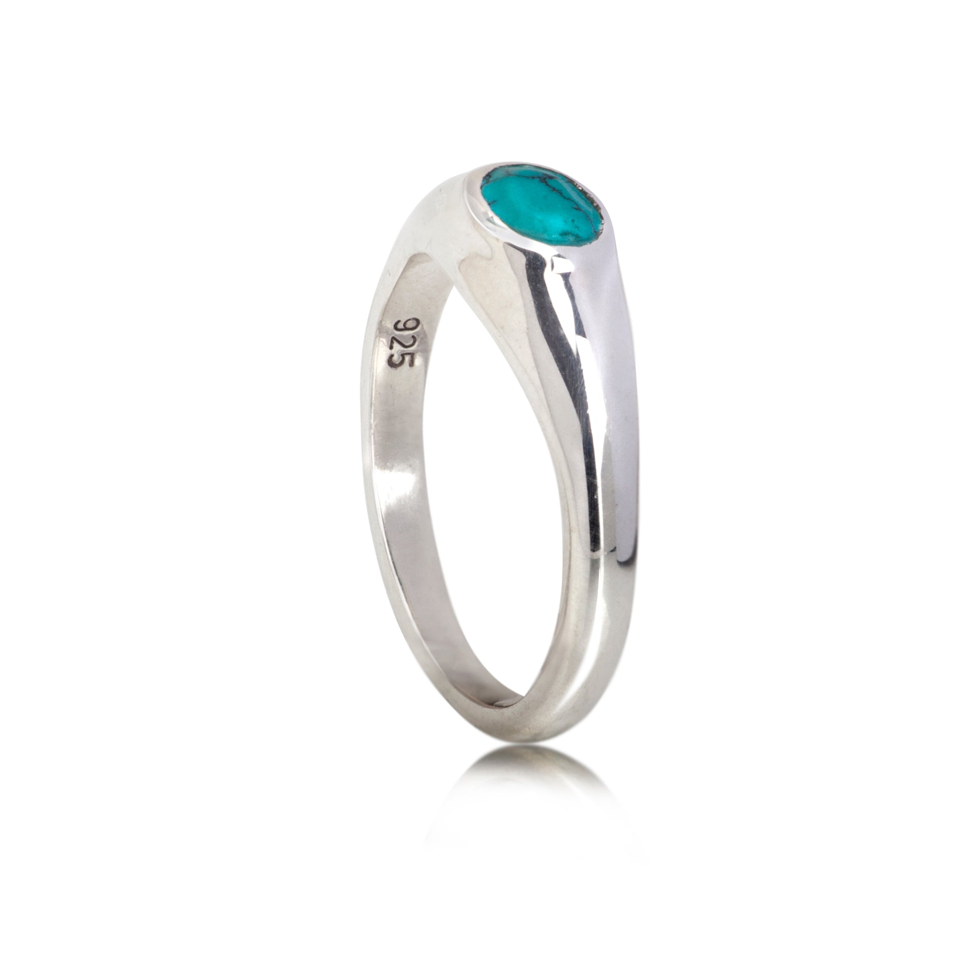 Oval Turquoise Signet Ring in Sterling Silver