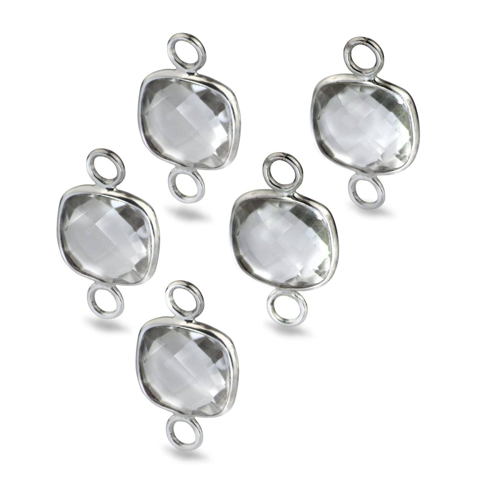 Cushion Shaped 10mm Faceted Crystal Connectors