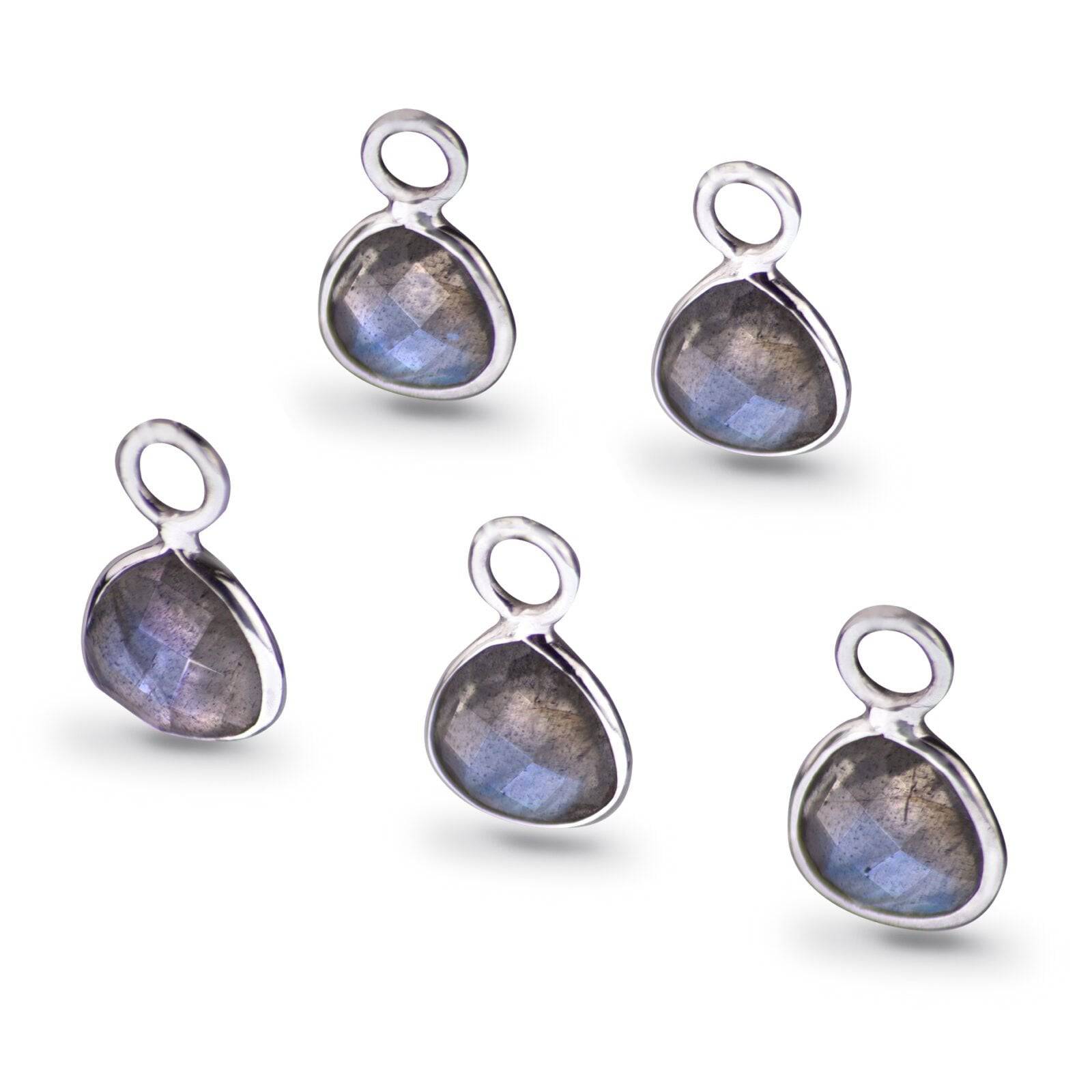 Trillion Shaped 8mm Faceted Labradorite Connectors