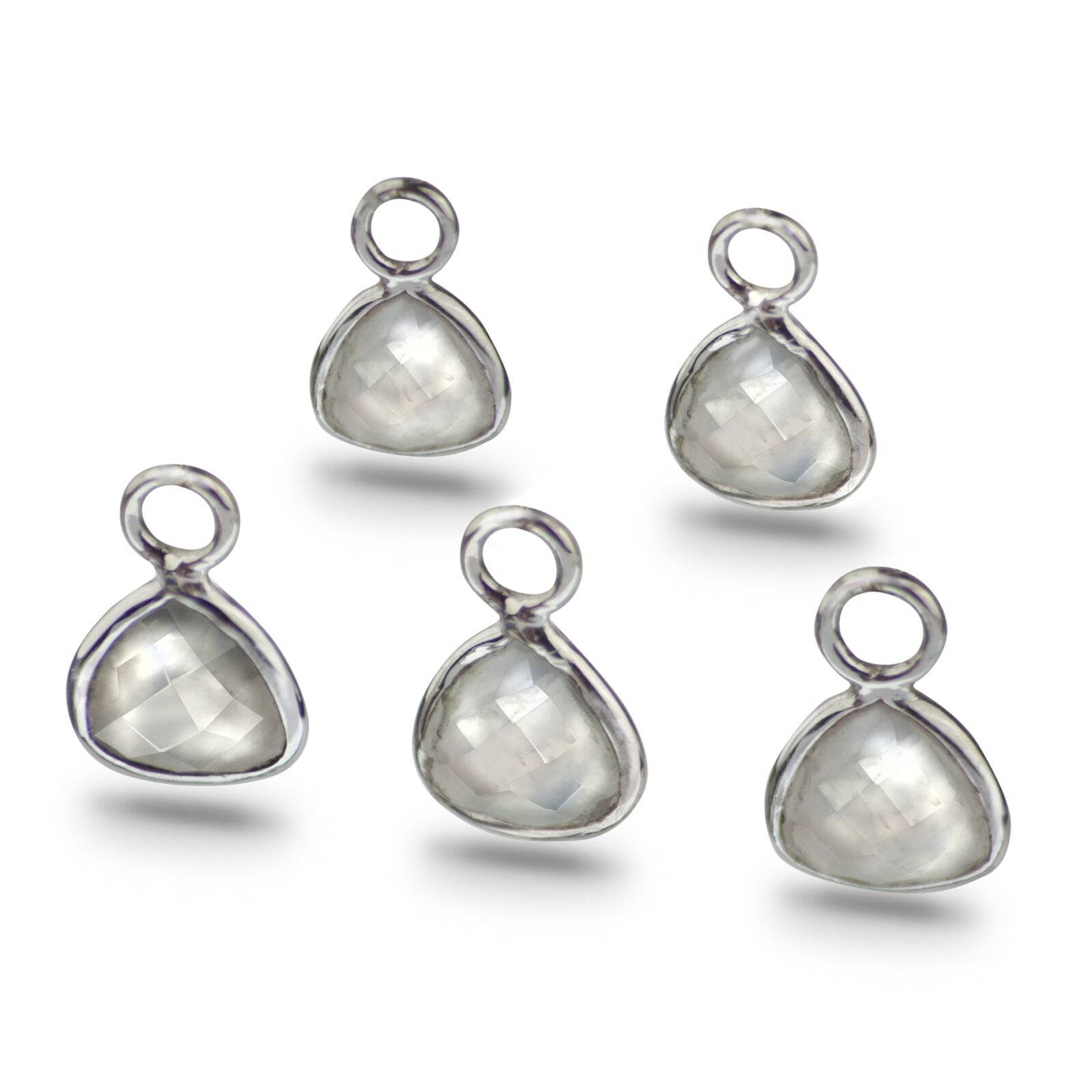 Trillion Shaped 8mm Faceted Moonstone Connectors