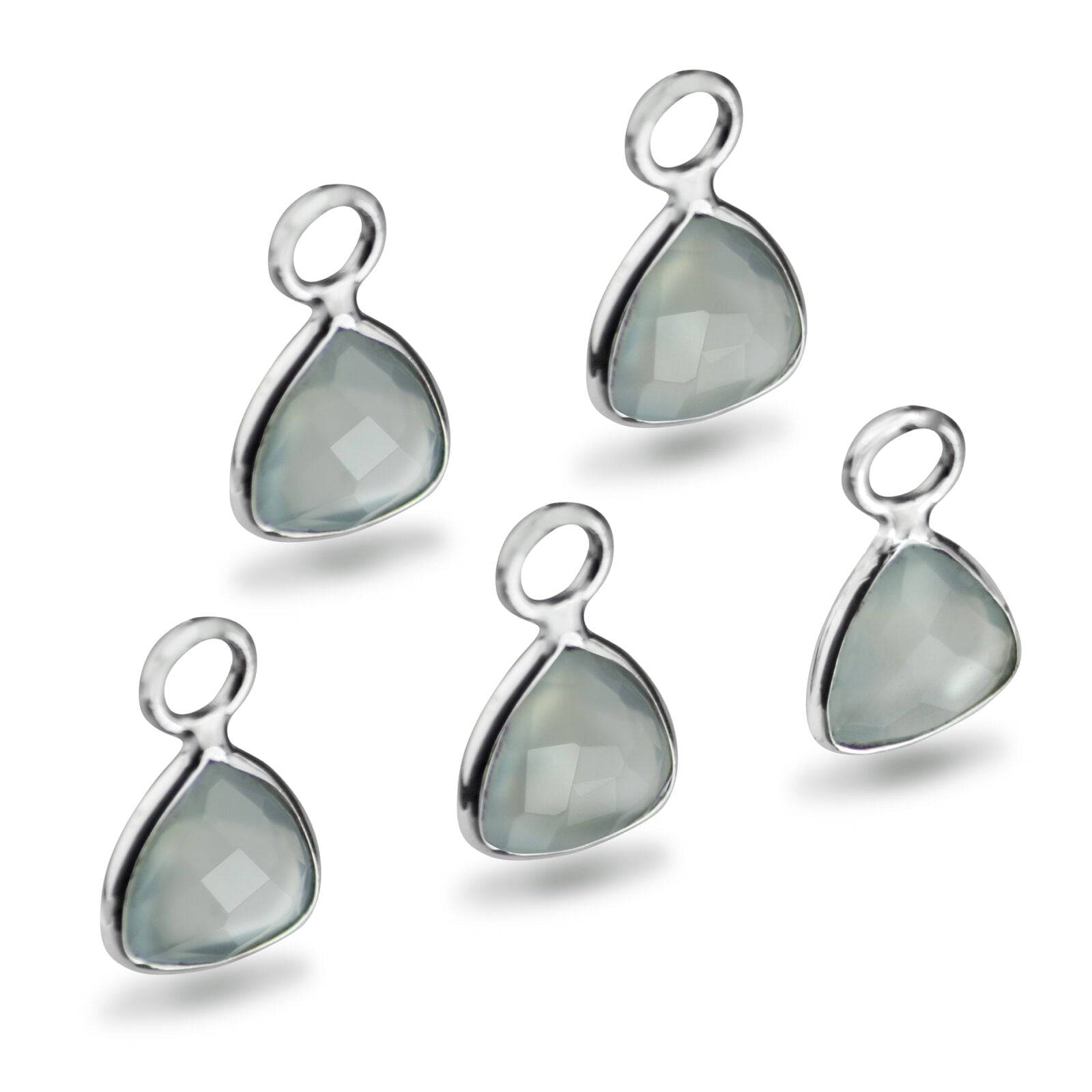 Trillion Shaped 8mm Faceted Aqual Calci Connectors