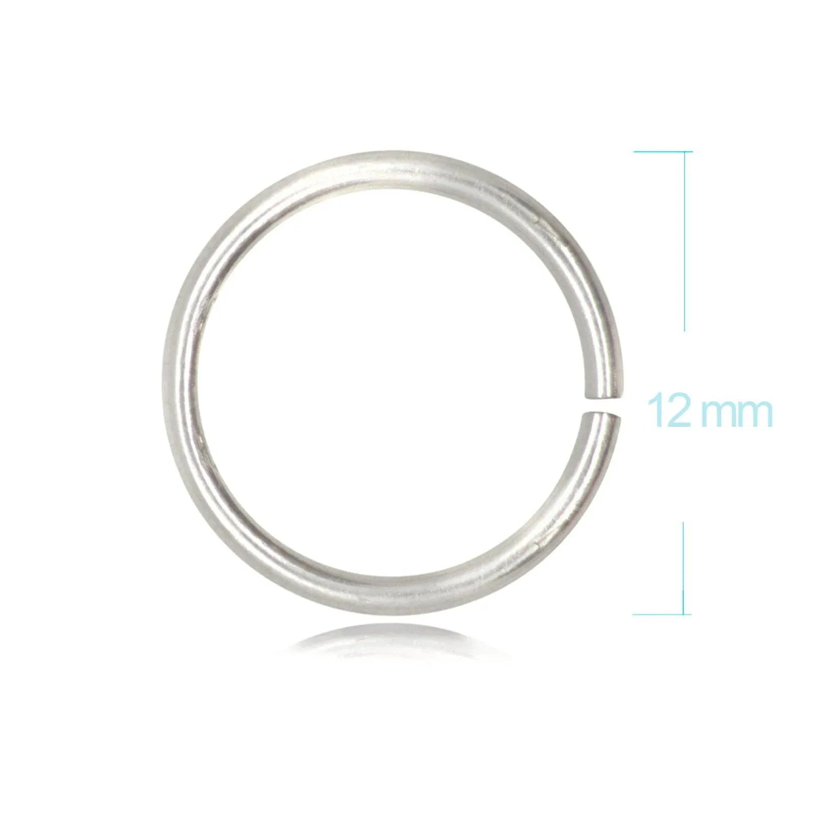 Strong Open Jump Rings in Sterling Silver - 12mm Diameter - 1.5mm Thickness
