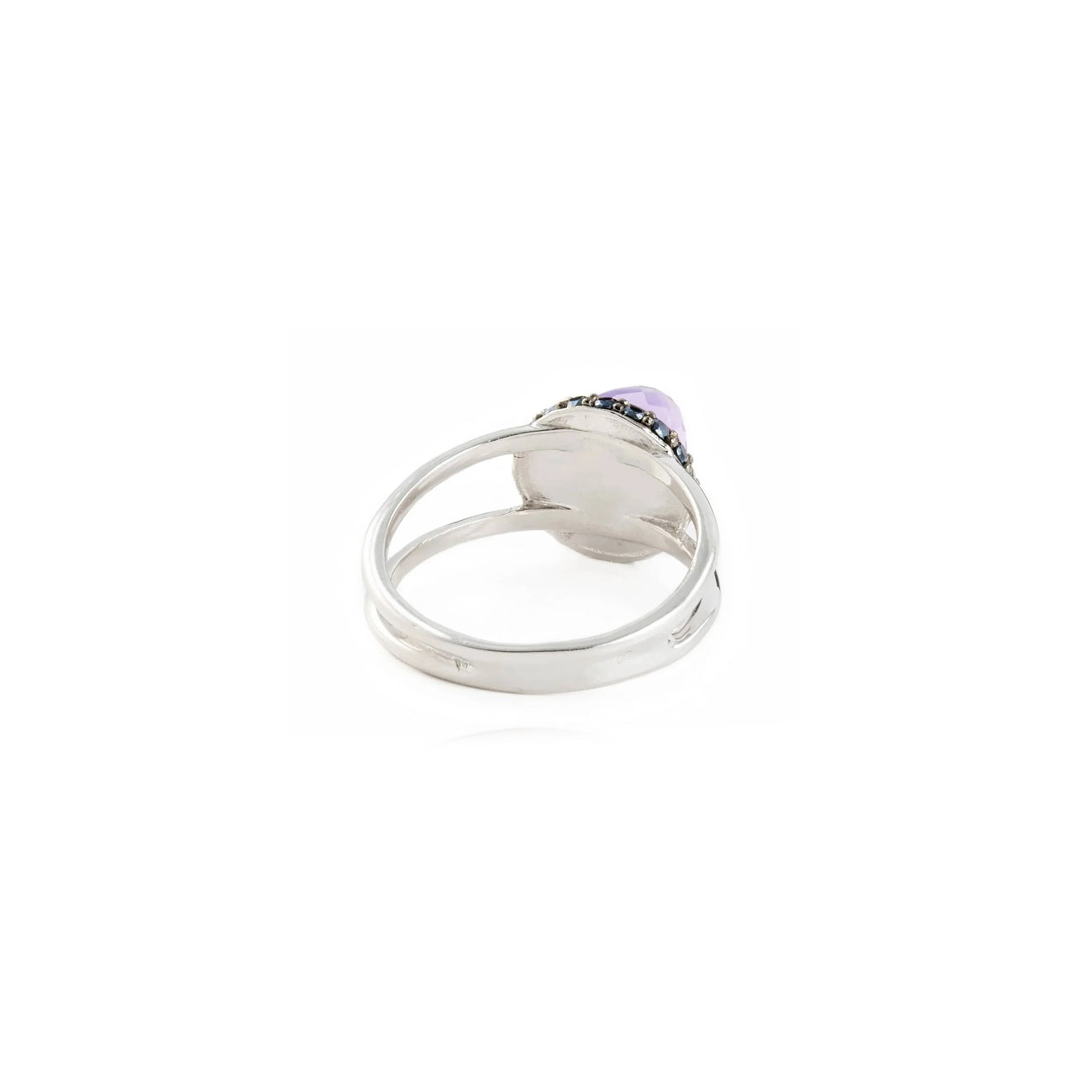 Istanbul Charm Amethyst and Black Spinel Ring in Sterling Silver