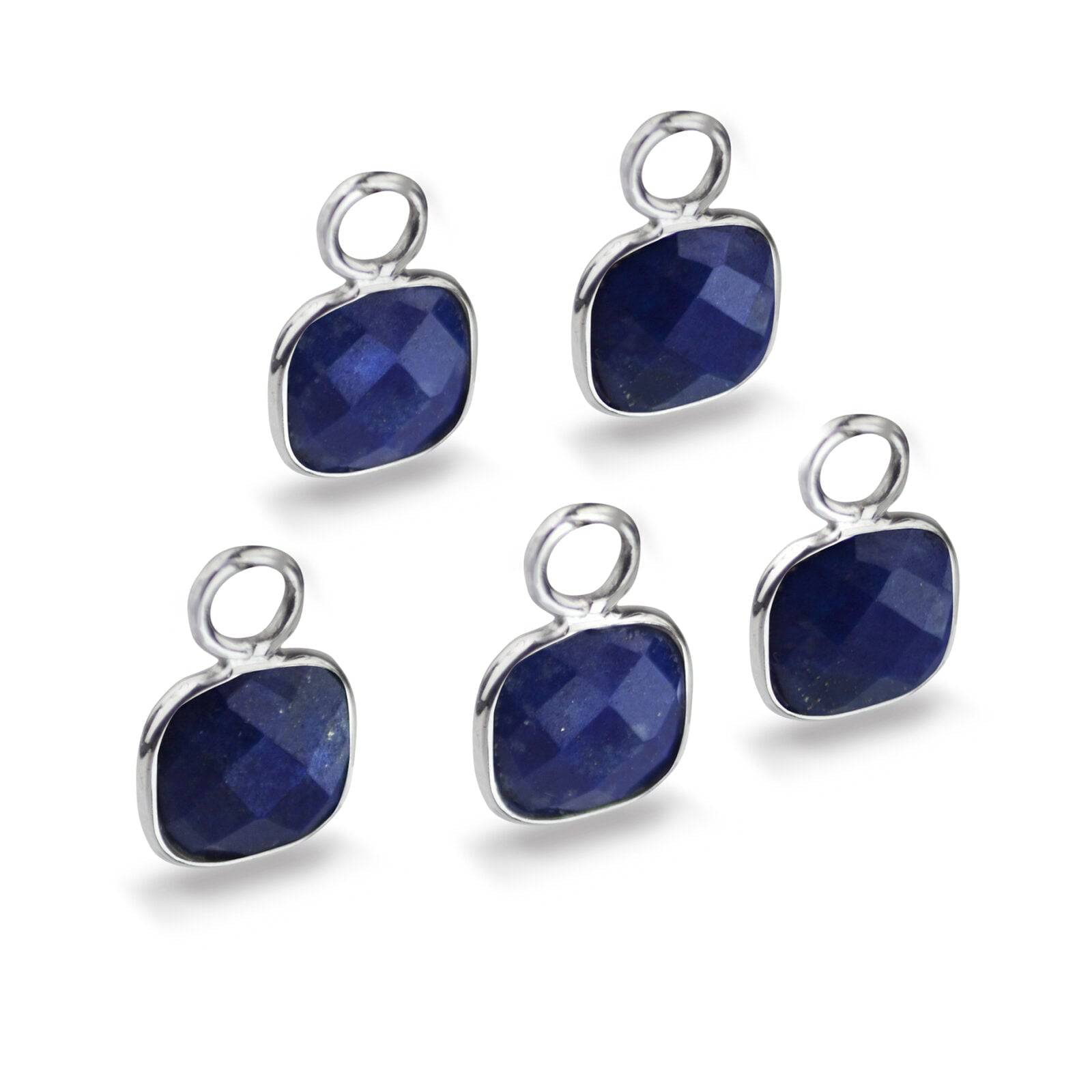 Cushion Shaped 7mm Faceted Lapis Connectors