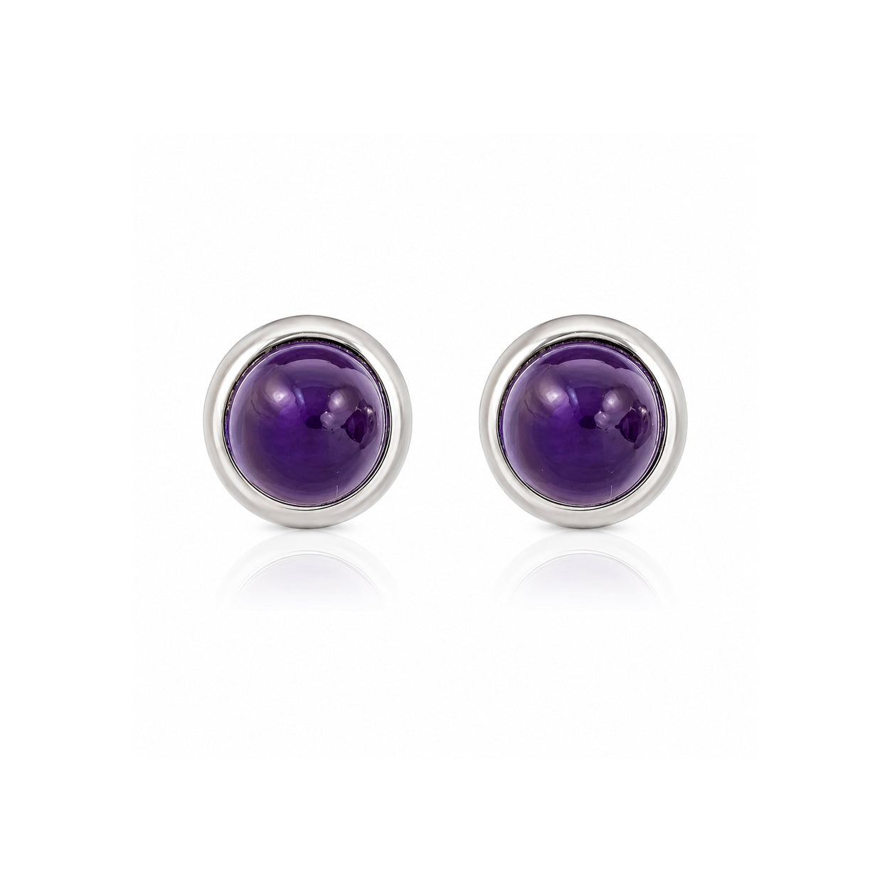 Istanbul Silk Amethyst Studs in Sterling Silver
