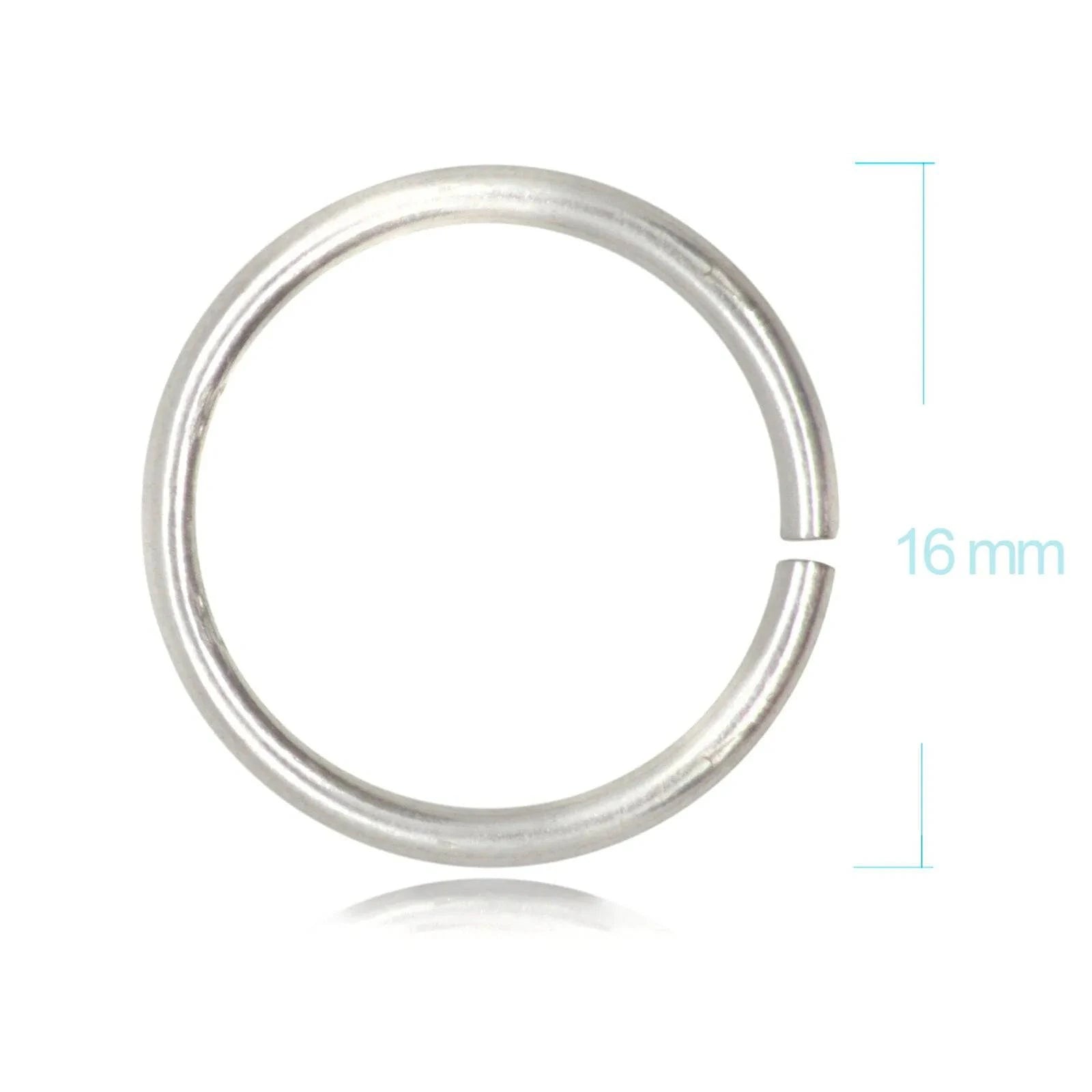 Strong Open Jump Rings in Sterling Silver - 16mm Diameter - 1.5mm Thickness