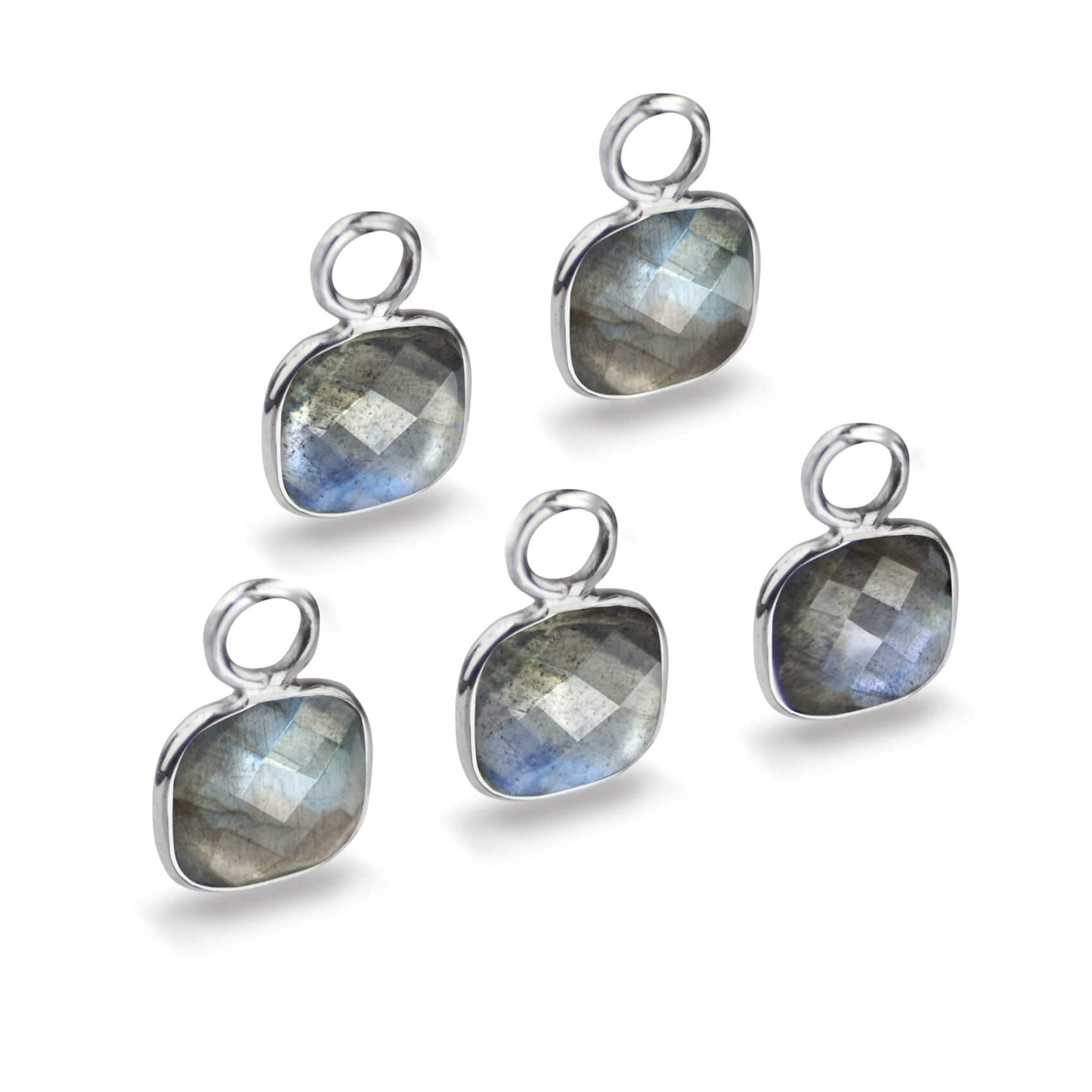 Cushion Shaped 7mm Faceted Labradorite Connectors
