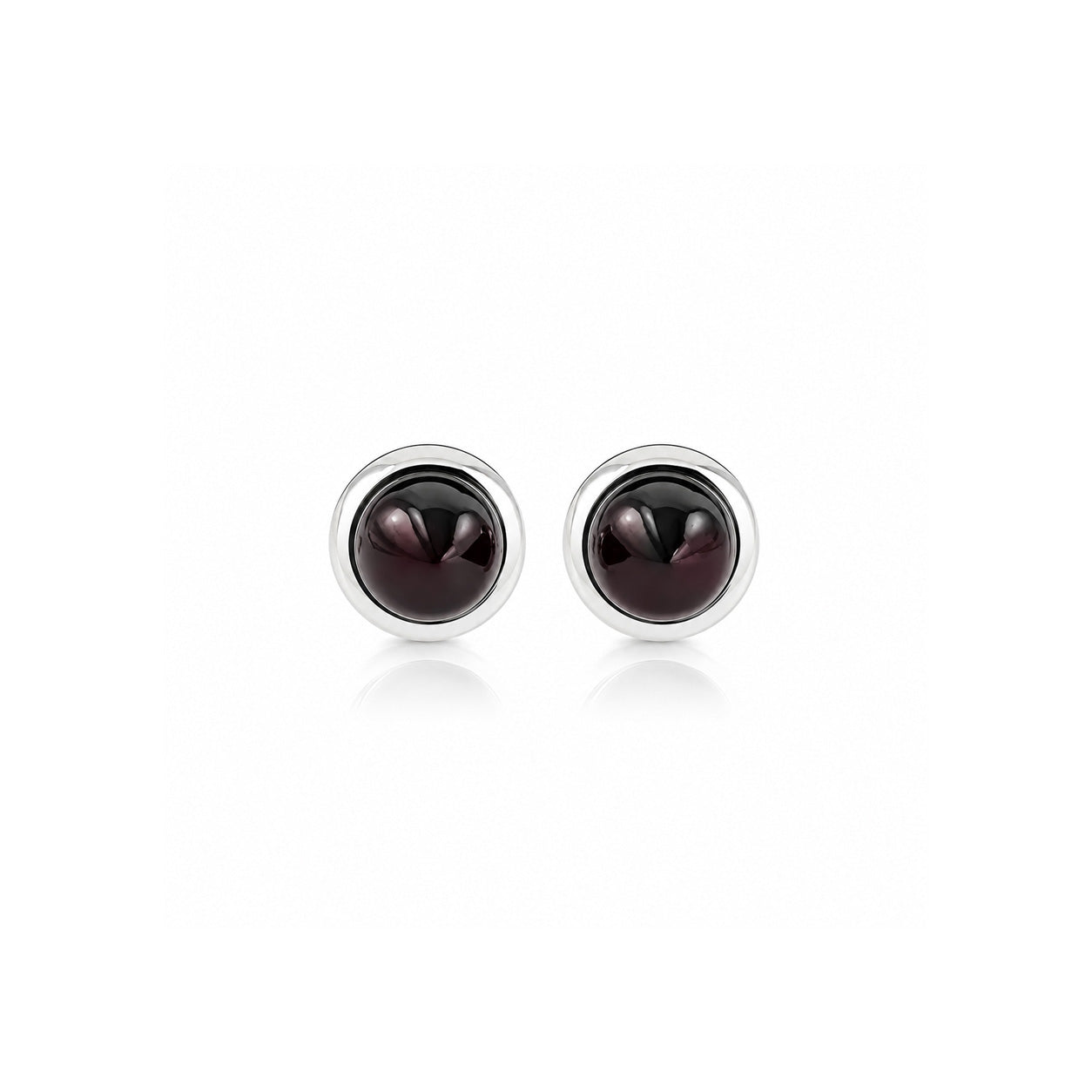 Istanbul Wine Garnet Studs in Sterling Silver
