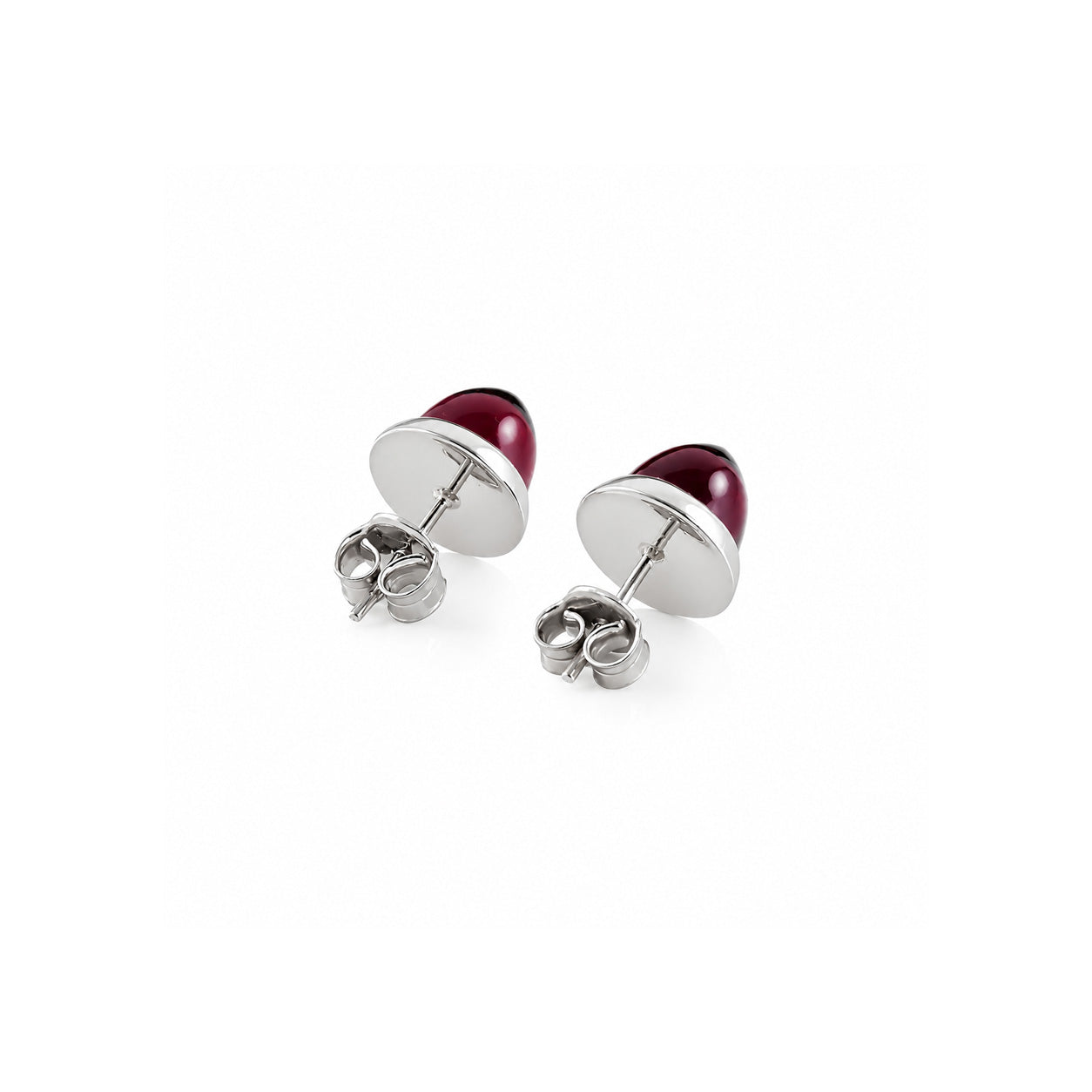 Istanbul Wine Garnet Studs in Sterling Silver