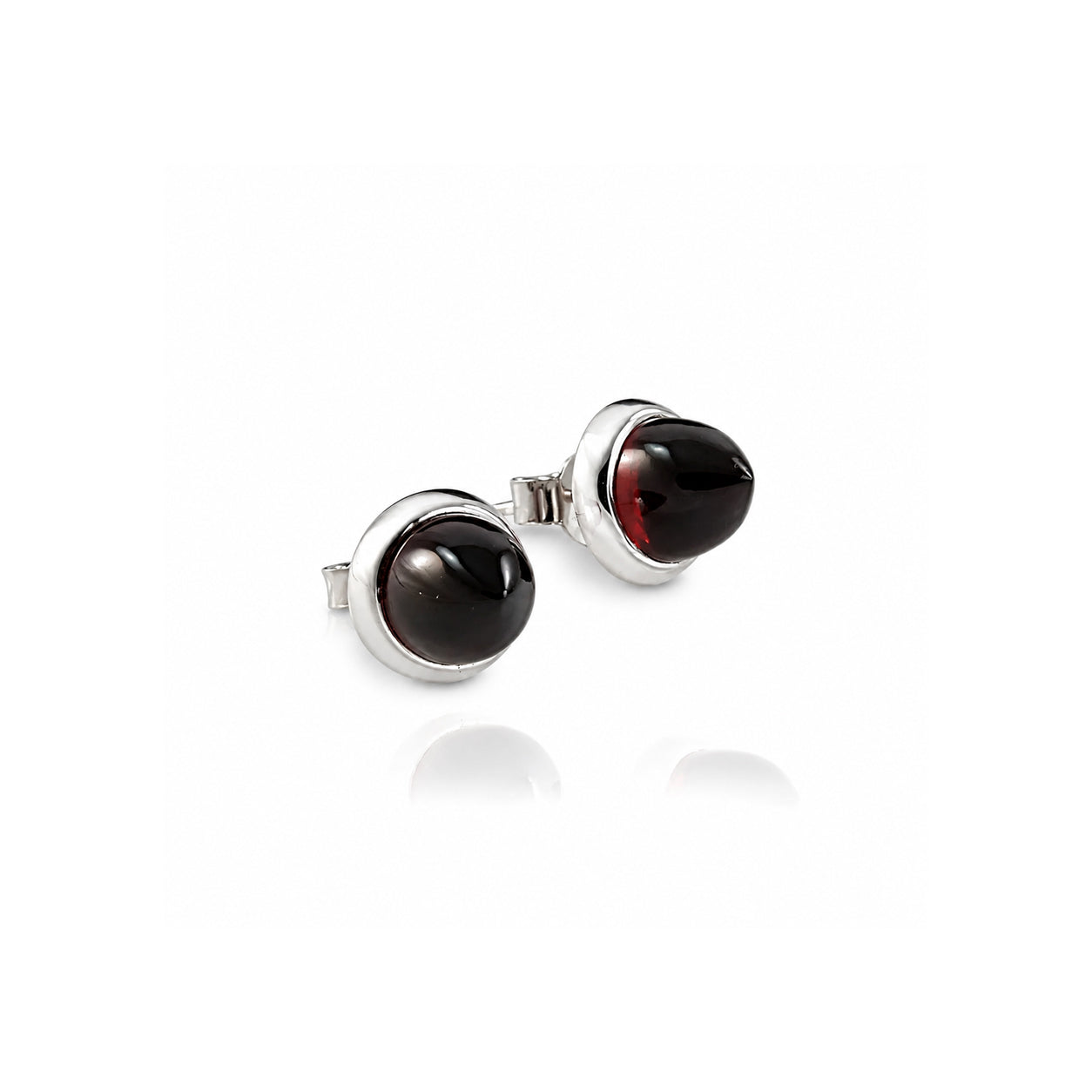Istanbul Wine Garnet Studs in Sterling Silver