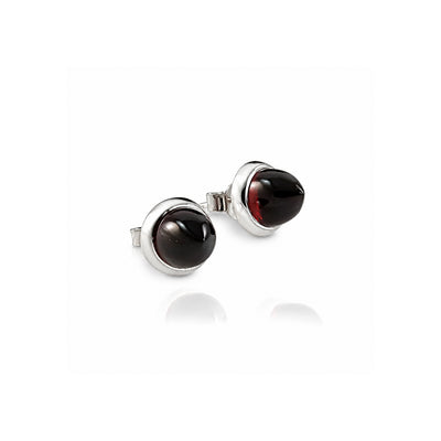 Istanbul Wine Garnet Studs in Sterling Silver