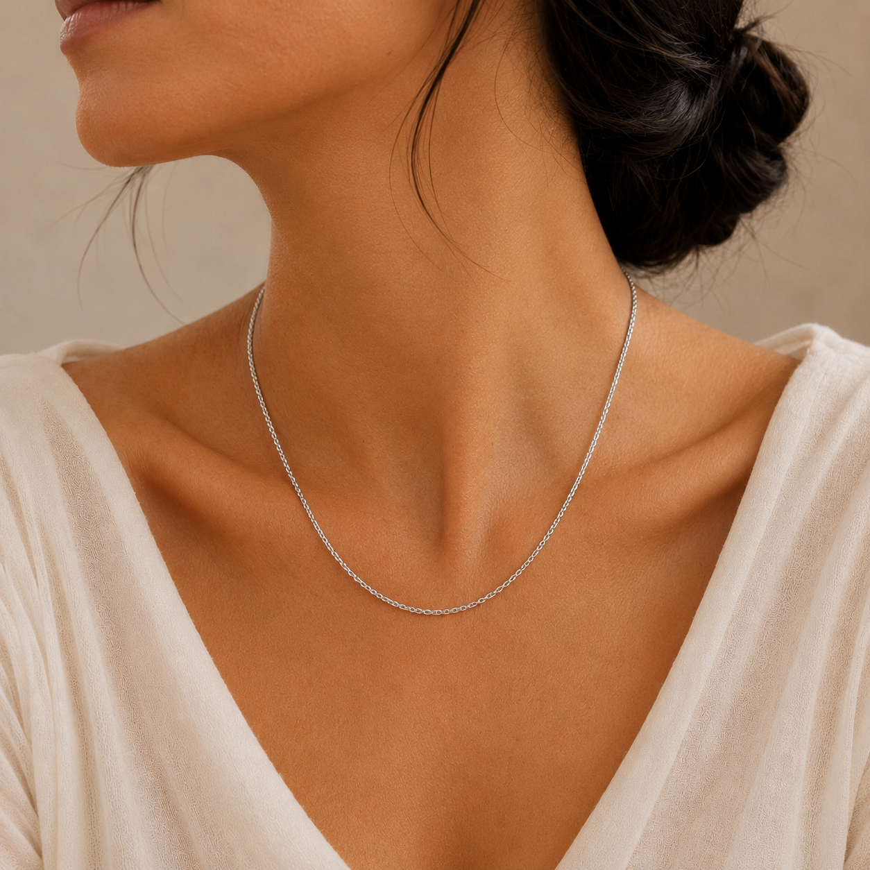Fine Cable Chain in Sterling Silver