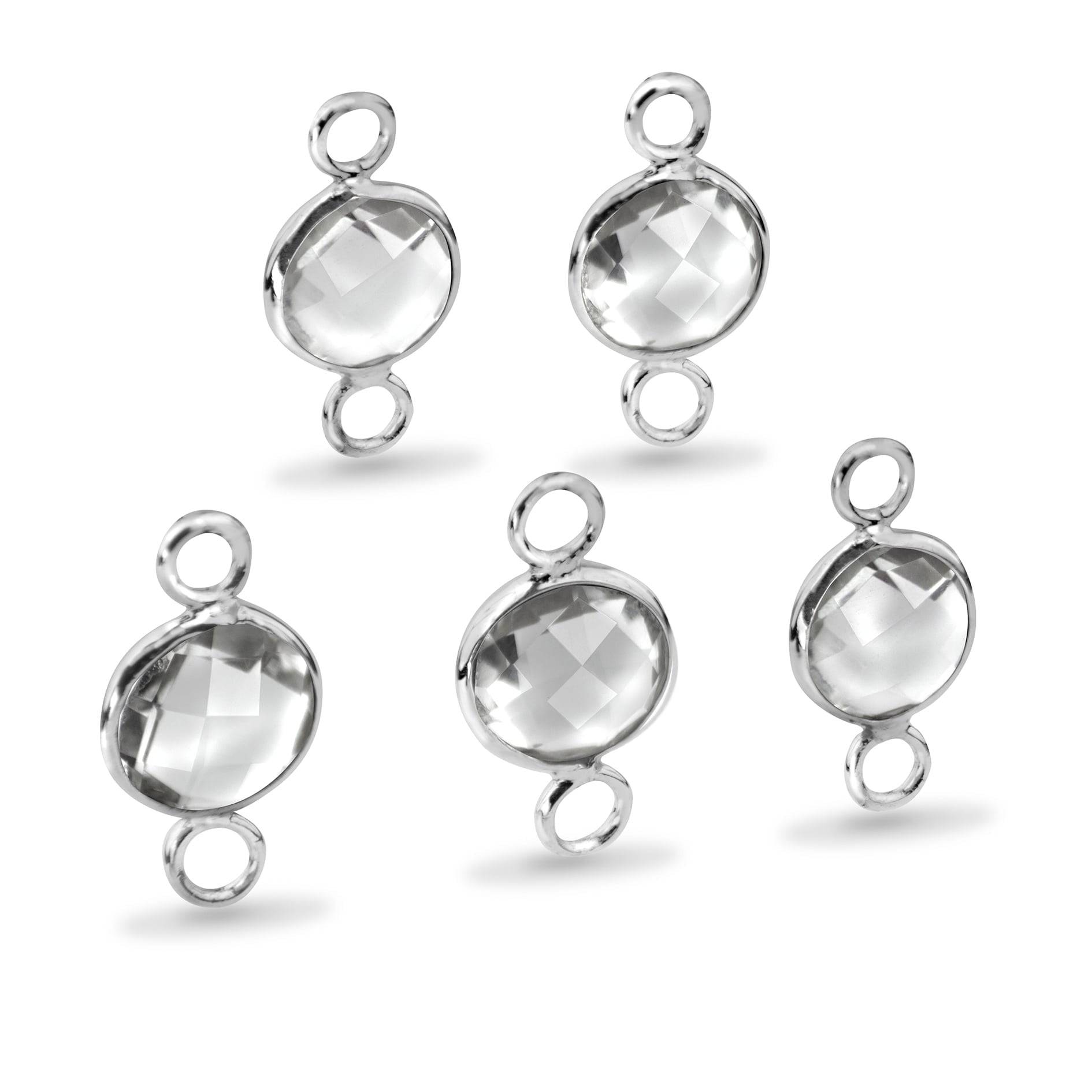 Round Shaped 8mm Faceted Crystal Connectors