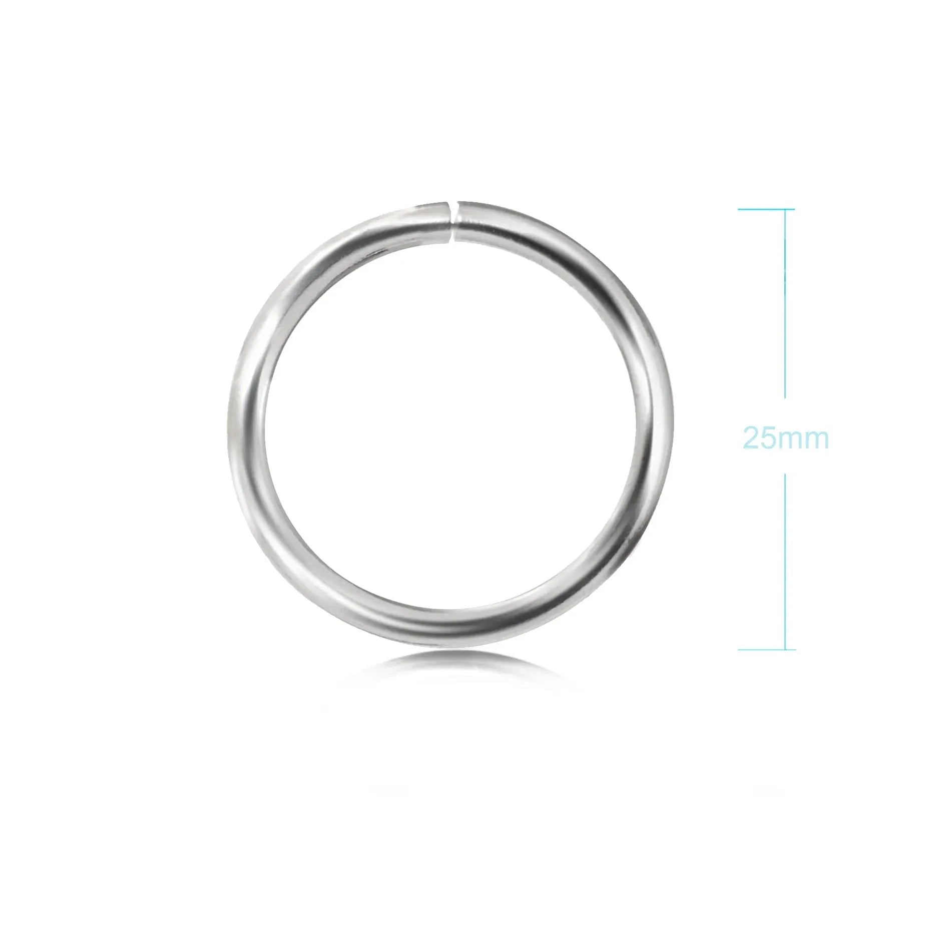 Extra Strong Open Jump Rings in Sterling Silver ‚25mm Diameter ,2.5mm Thickness