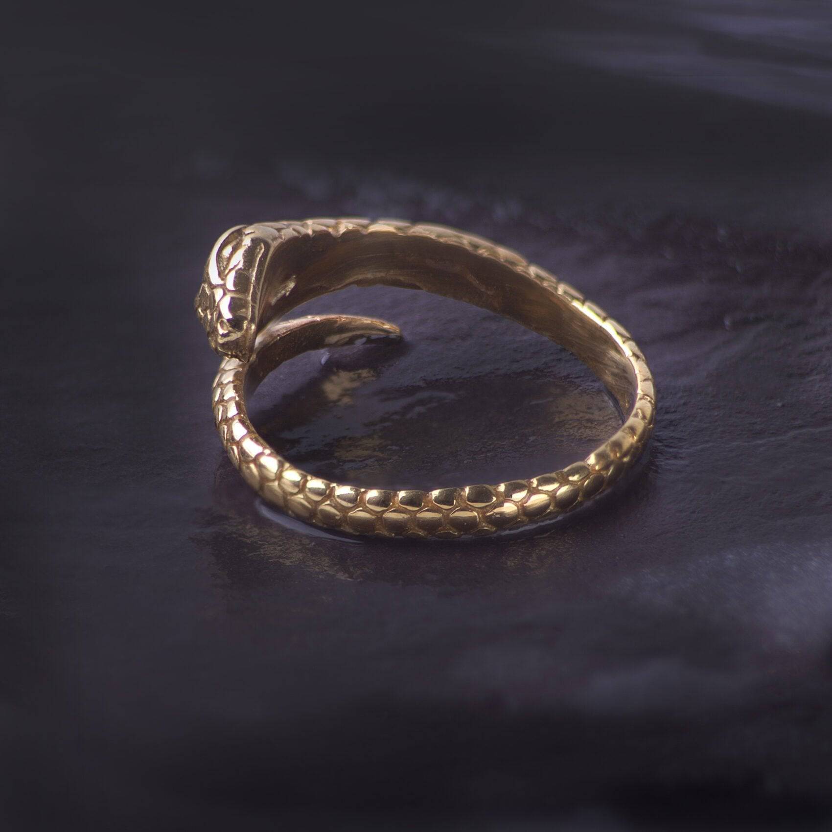 Adjustable Snake Ring in Gold Vermeil