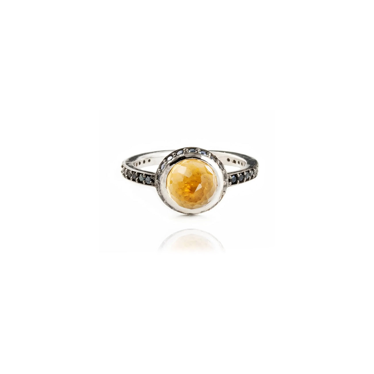 Istanbul Soul Citrine and Black Spinel Ring in Sterling Silver
