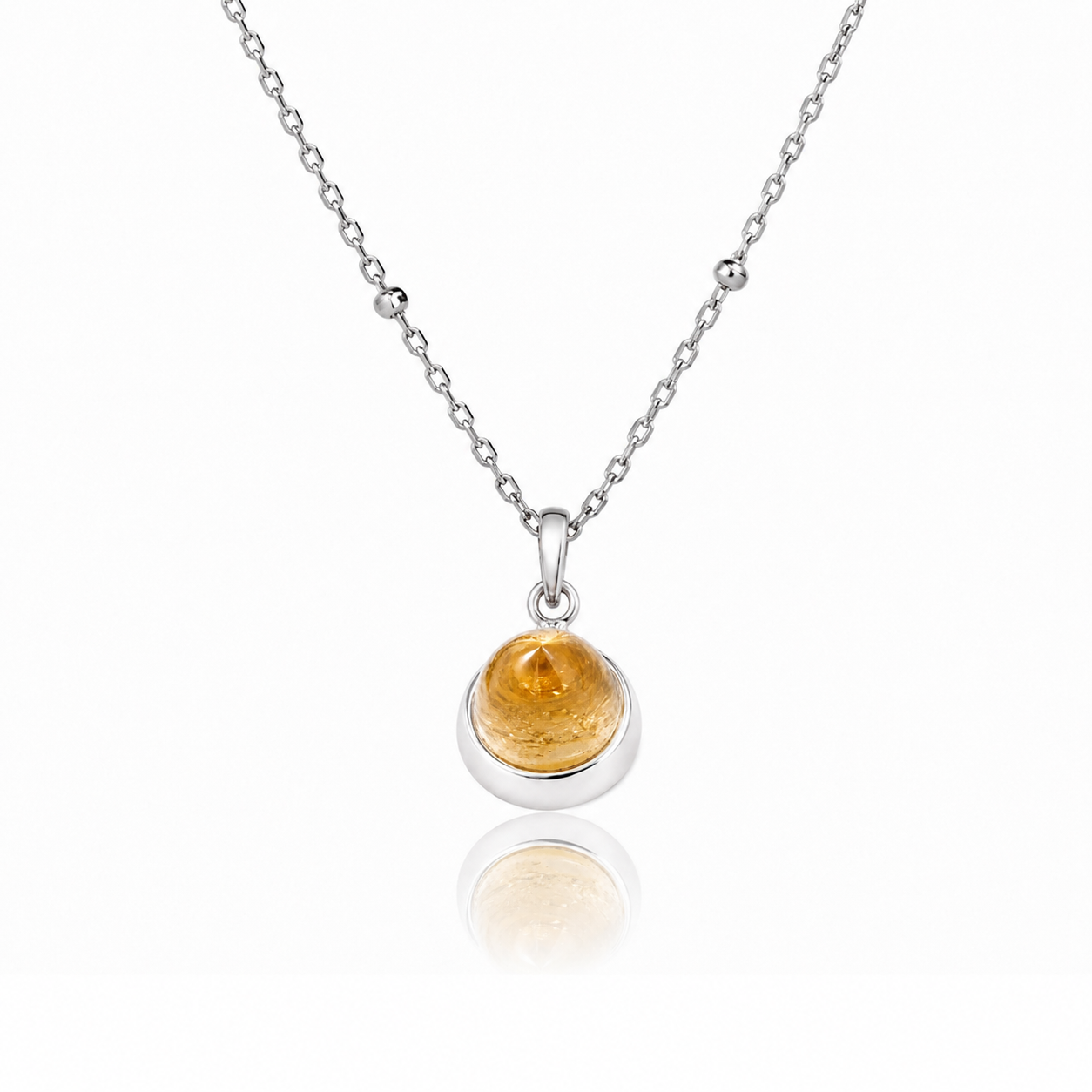 Istanbul Spice Citrine Pendant Necklace in Sterling Silver
