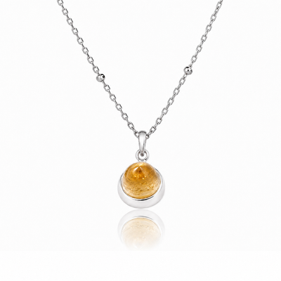 Istanbul Spice Citrine Pendant Necklace in Sterling Silver
