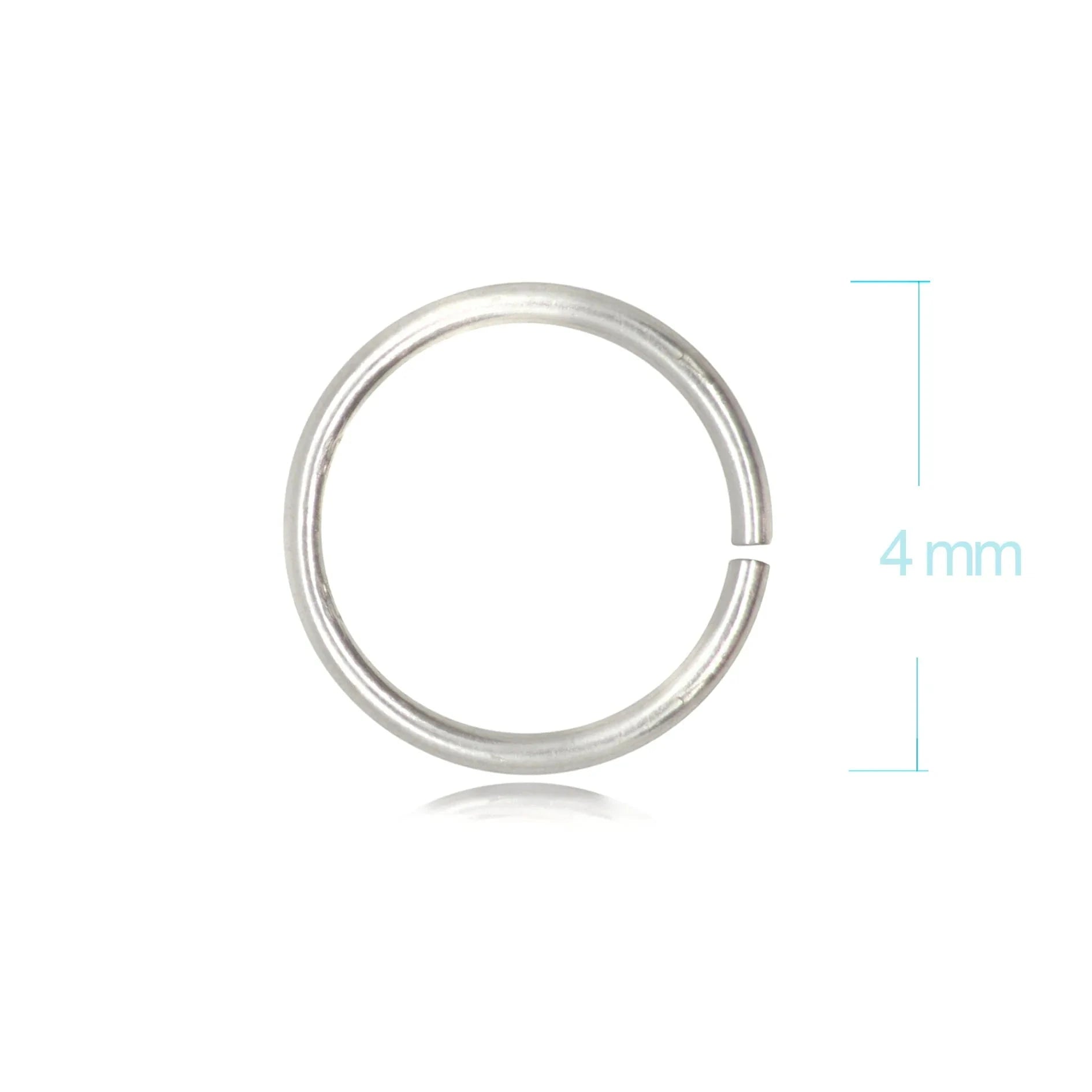 Open Jump Rings in 925 Sterling Silver - 4mm Diameter - 0.9mm Thickness