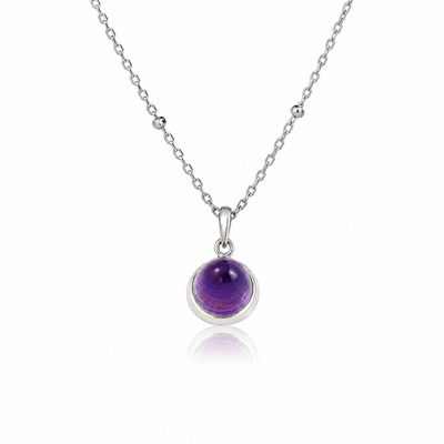 Istanbul Silk Amethyst Pendant Necklace in Sterling Silver