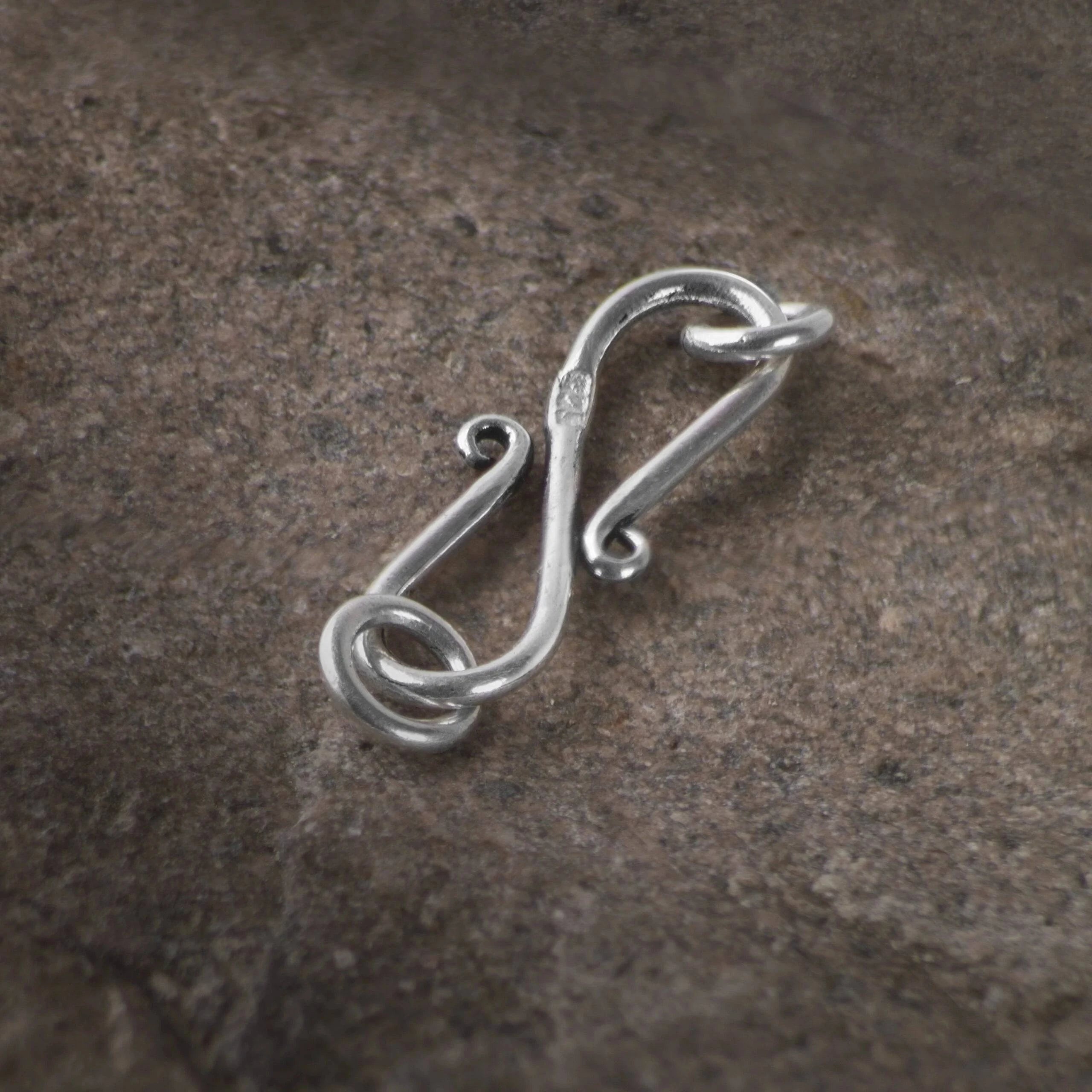 S Hook Clasp Finding for Necklace or Bracelet, in Sterling Silver - 30mm