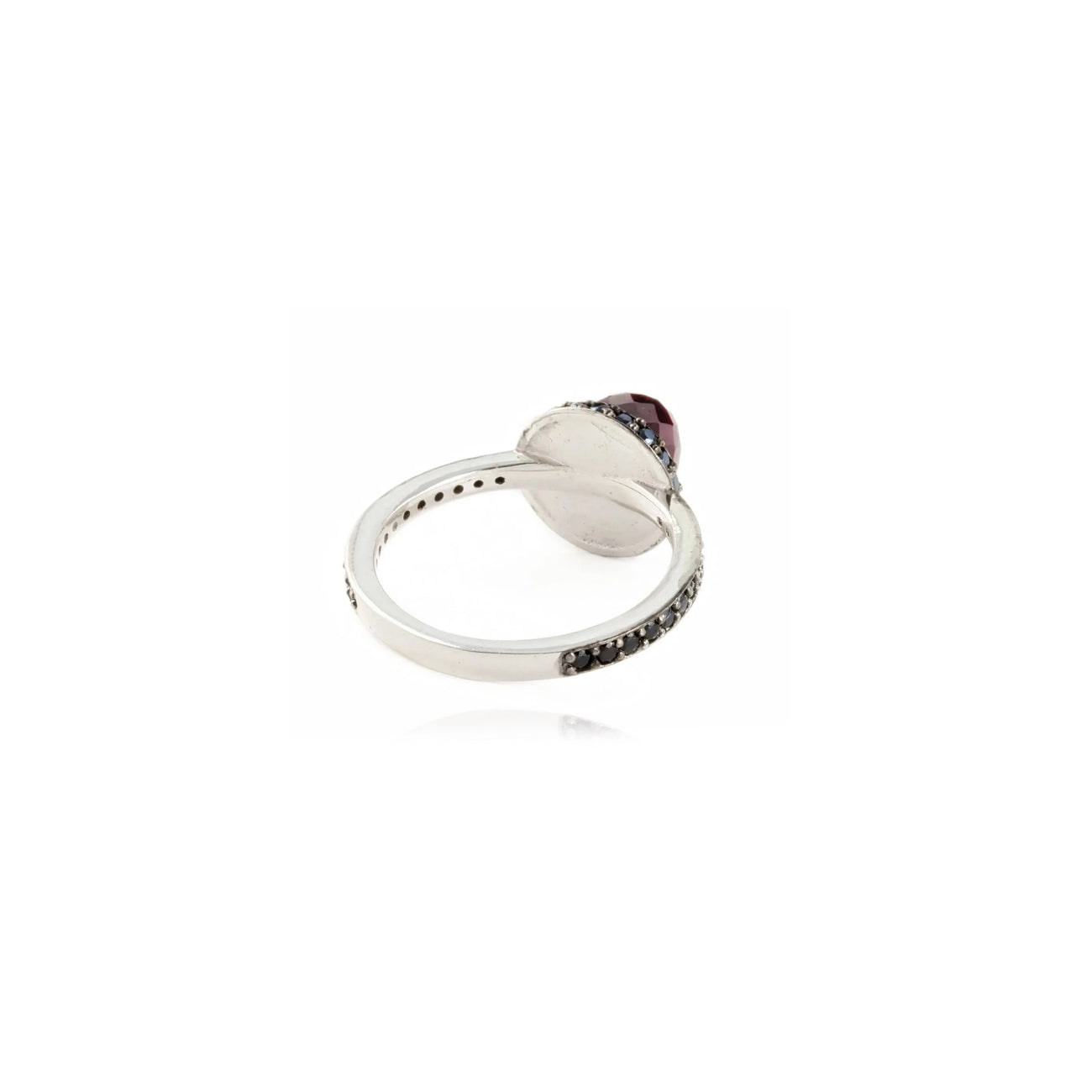 Istanbul Night Garnet and Black Spinel Ring in Sterling Silver