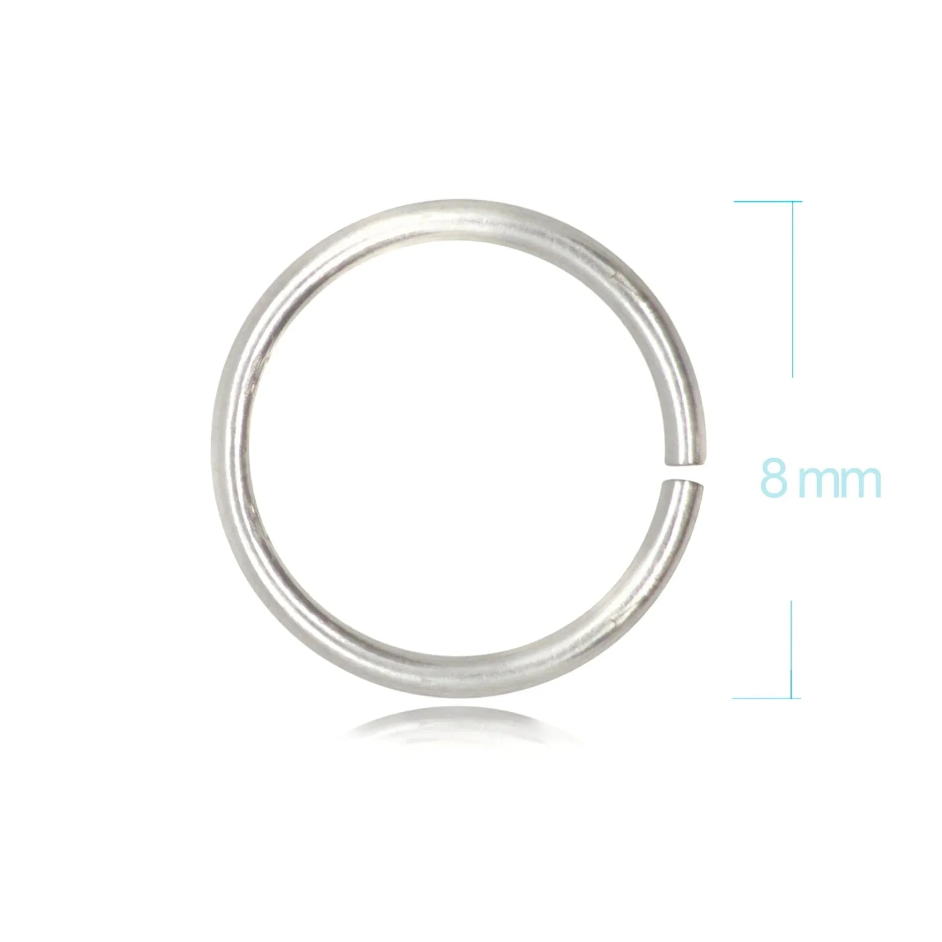 Strong Open Jump Rings in Sterling Silver - 8mm Diameter - 1.5mm Thickness