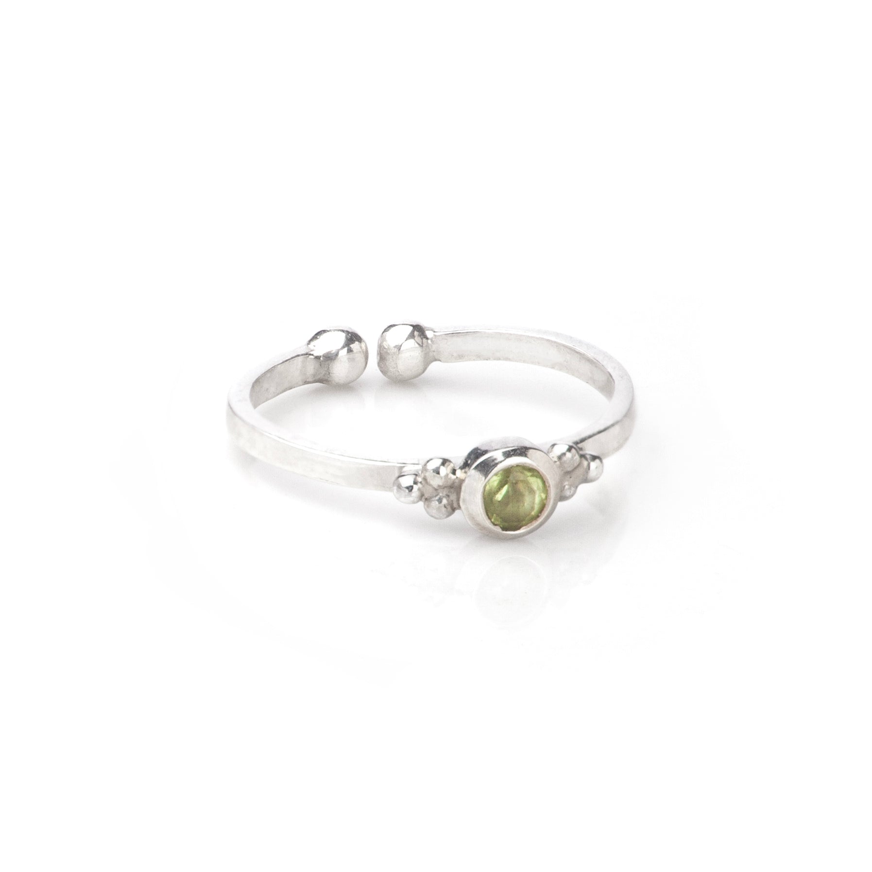 August Birthstone Toe/Midi Ring In Sterling Silver-Peridot