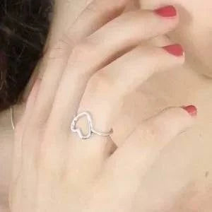 Big Open Heart Ring in Sterling Silver