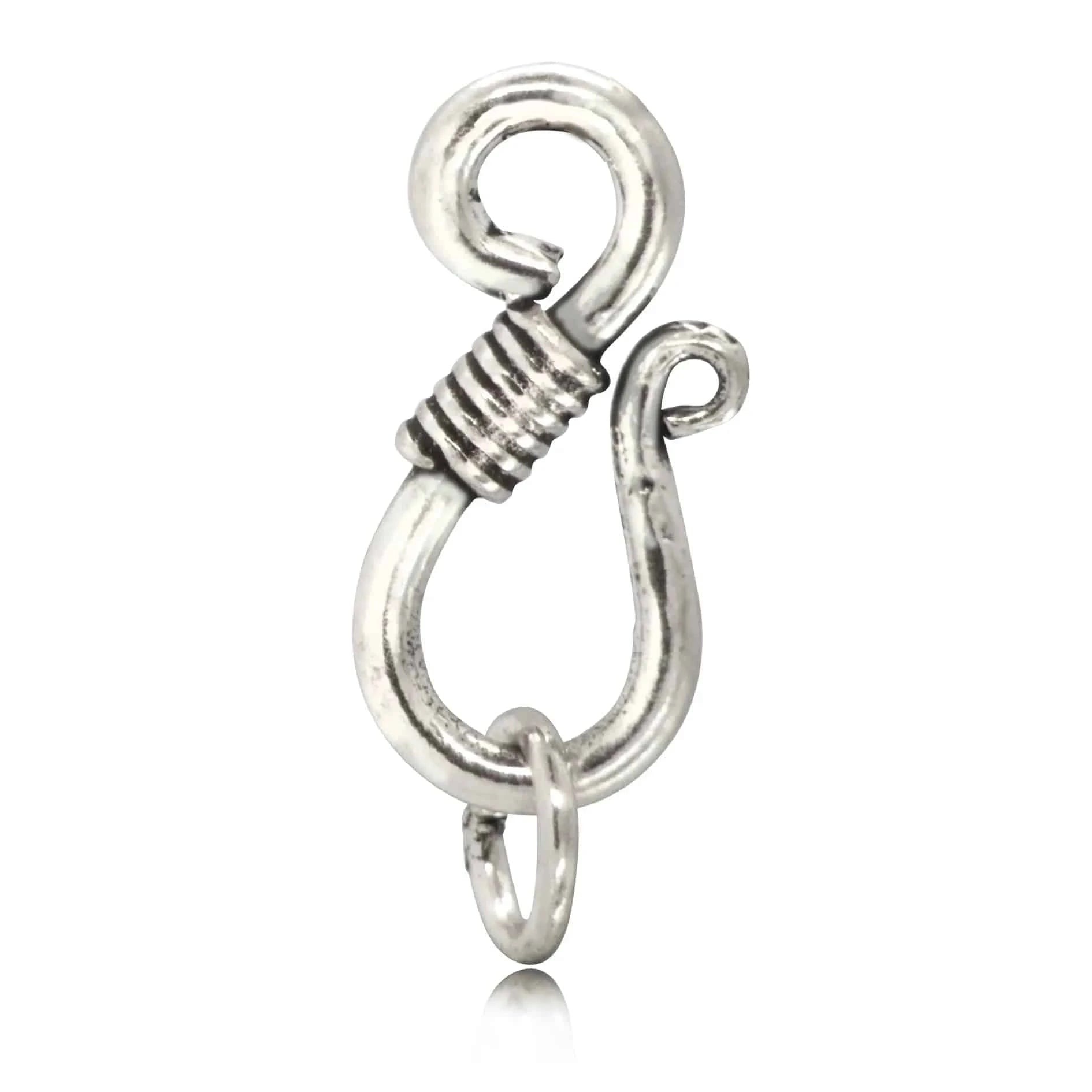 Eye Hook Clasp Finding for Necklace or Bracelet, in Sterling Silver - 18mm Length