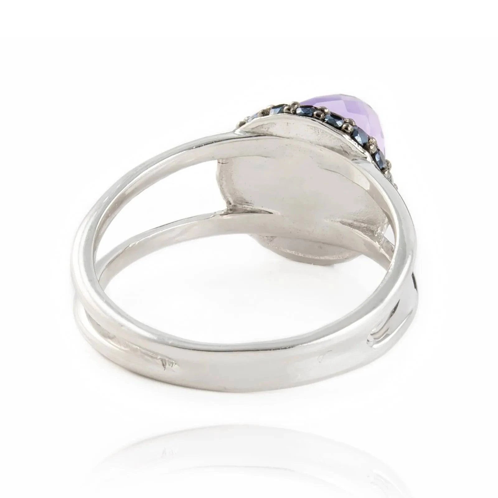 Istanbul Charm Amethyst and Black Spinel Ring in Sterling Silver