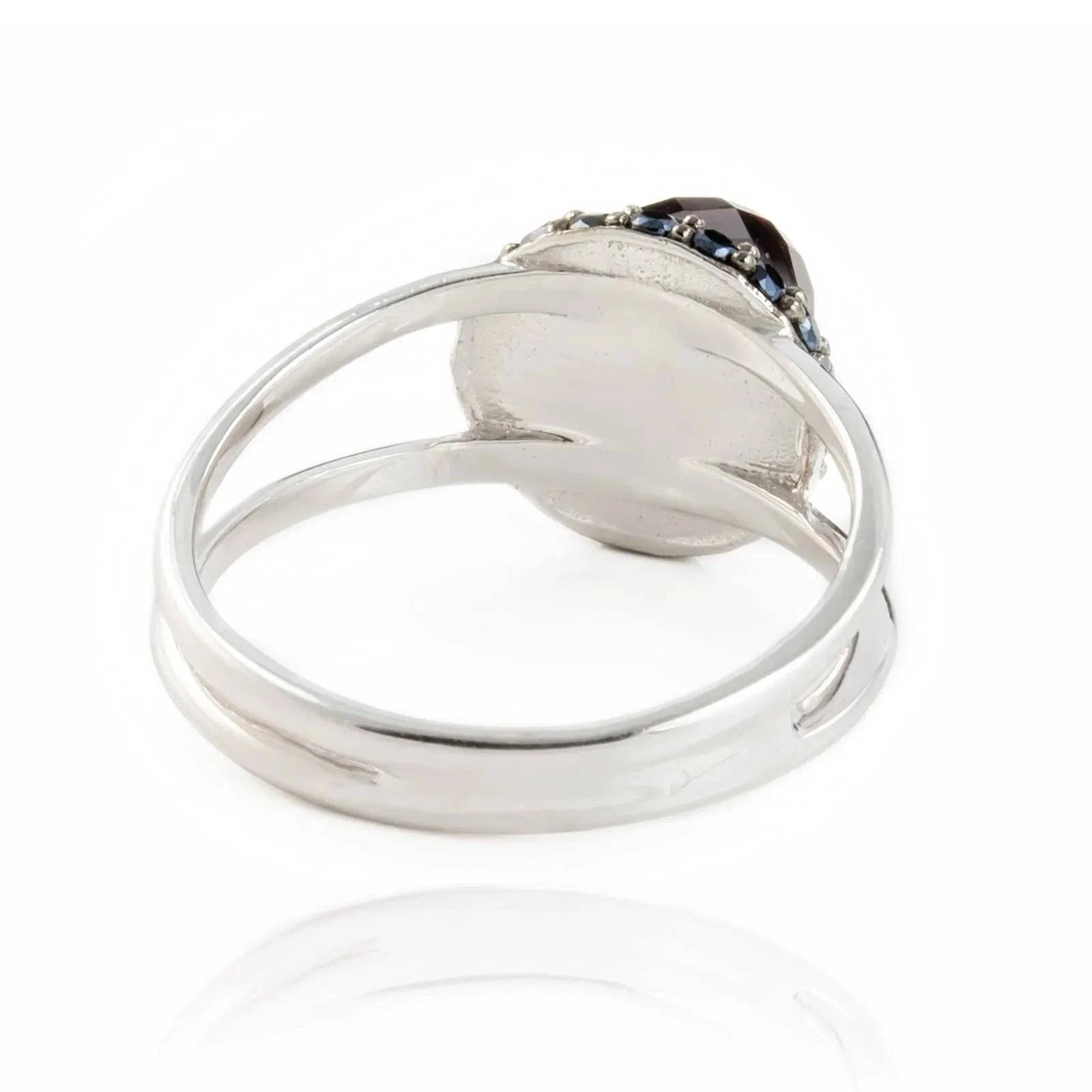 Istanbul Vibe Garnet and Black Spinel Ring in Sterling Silver