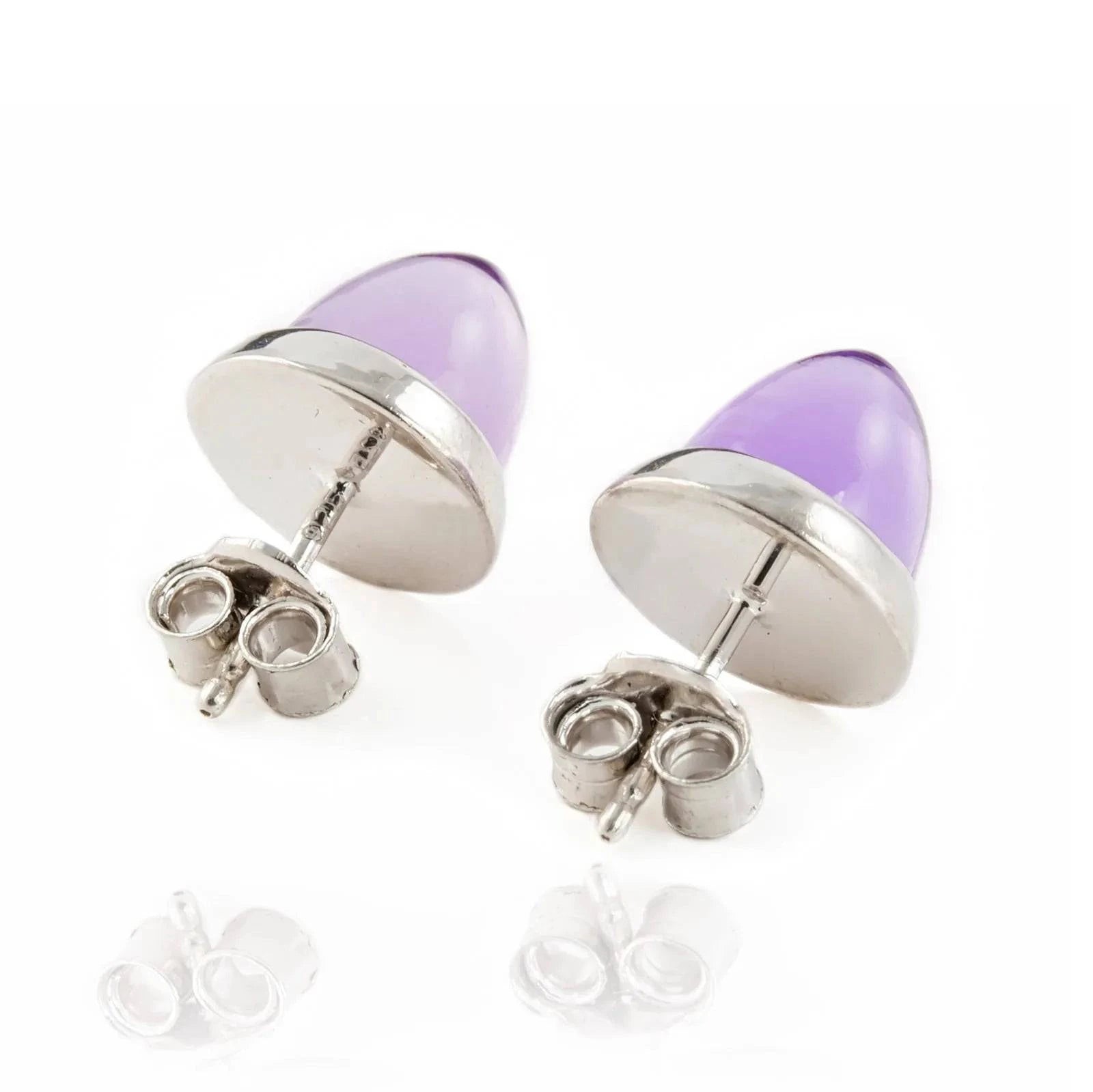 Istanbul Silk Amethyst Studs in Sterling Silver