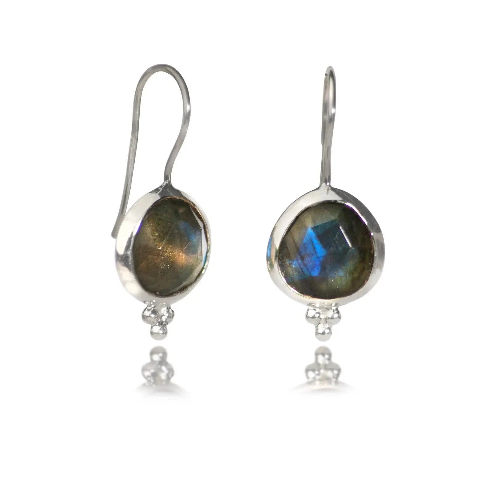 Labradorite 'You Are Loved' Hook Earrings In Sterling Silver