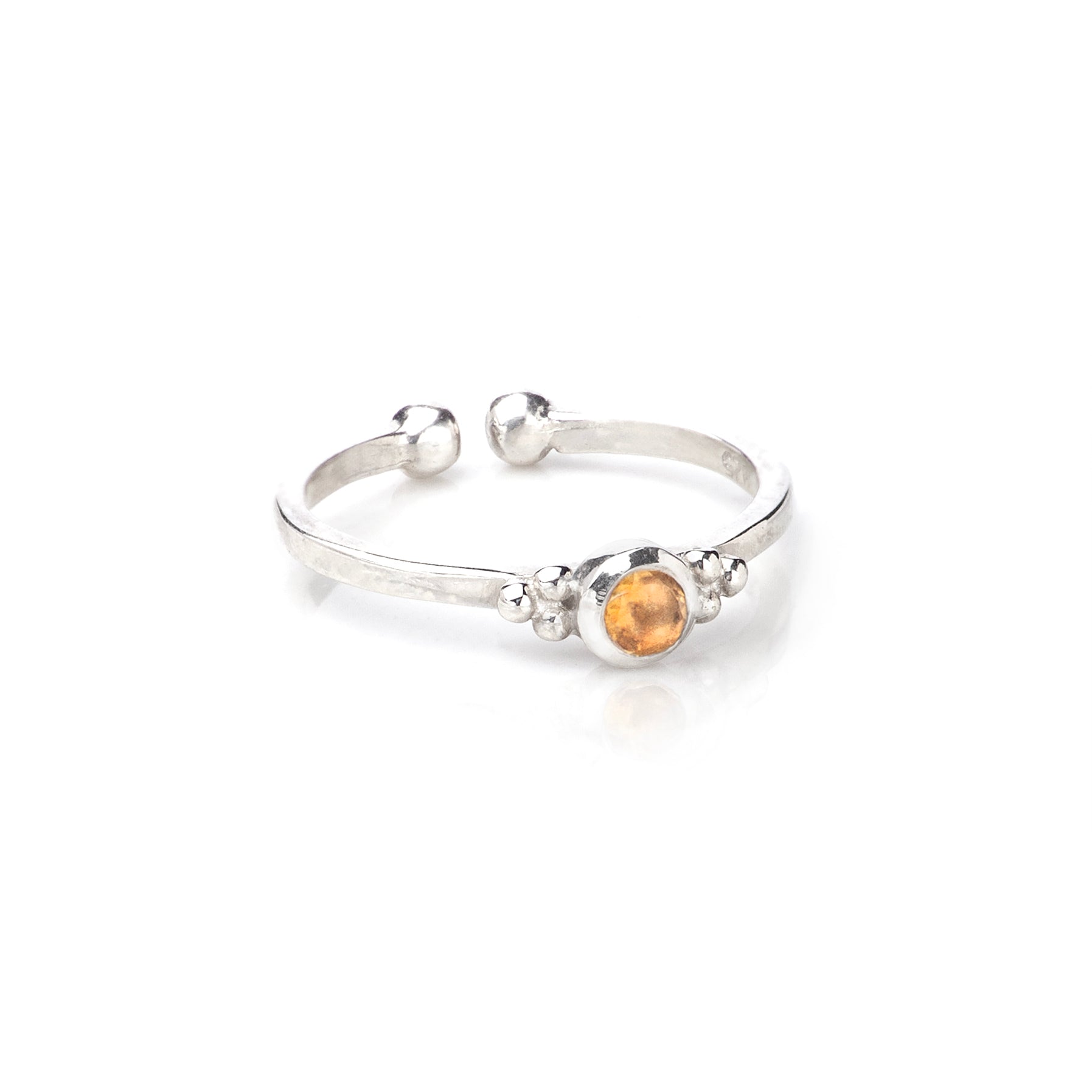 November Birthstone Toe/Midi Ring In Sterling Silver-Citrine