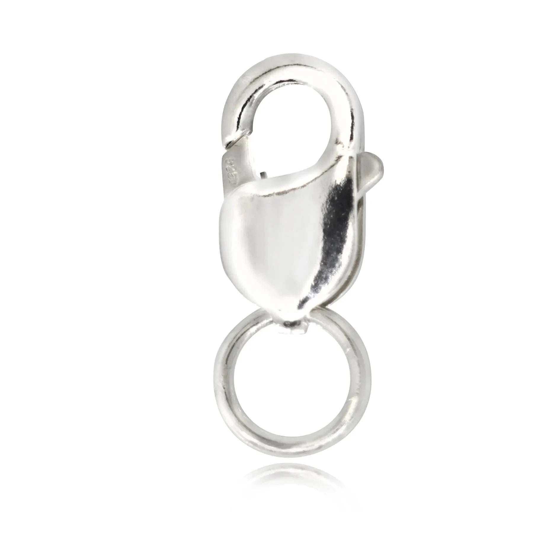 Oval-Shaped Lobster Clasp Finding in 925 Sterling Silver - 16mm