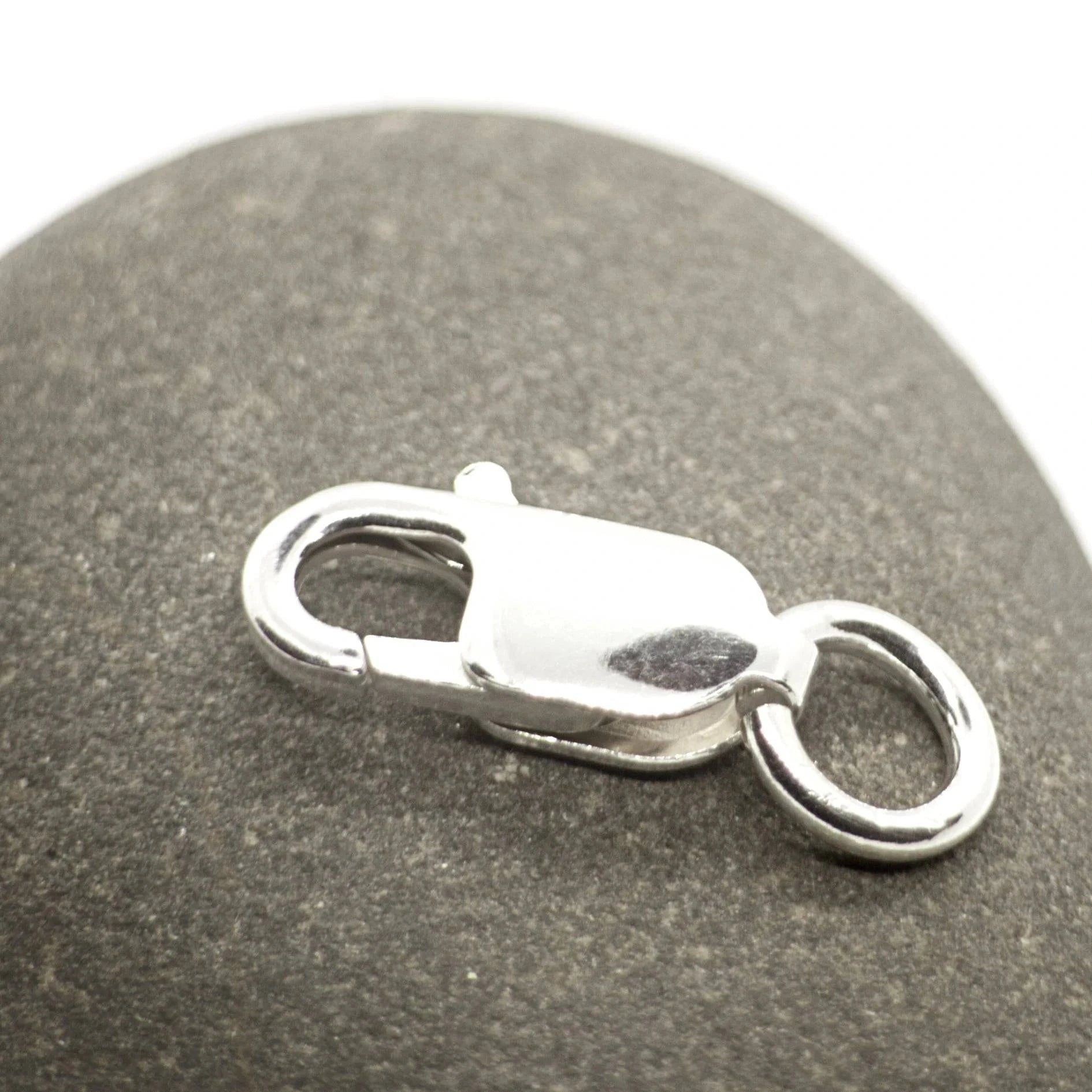 Oval-Shaped Lobster Clasp Finding in 925 Sterling Silver - 16mm