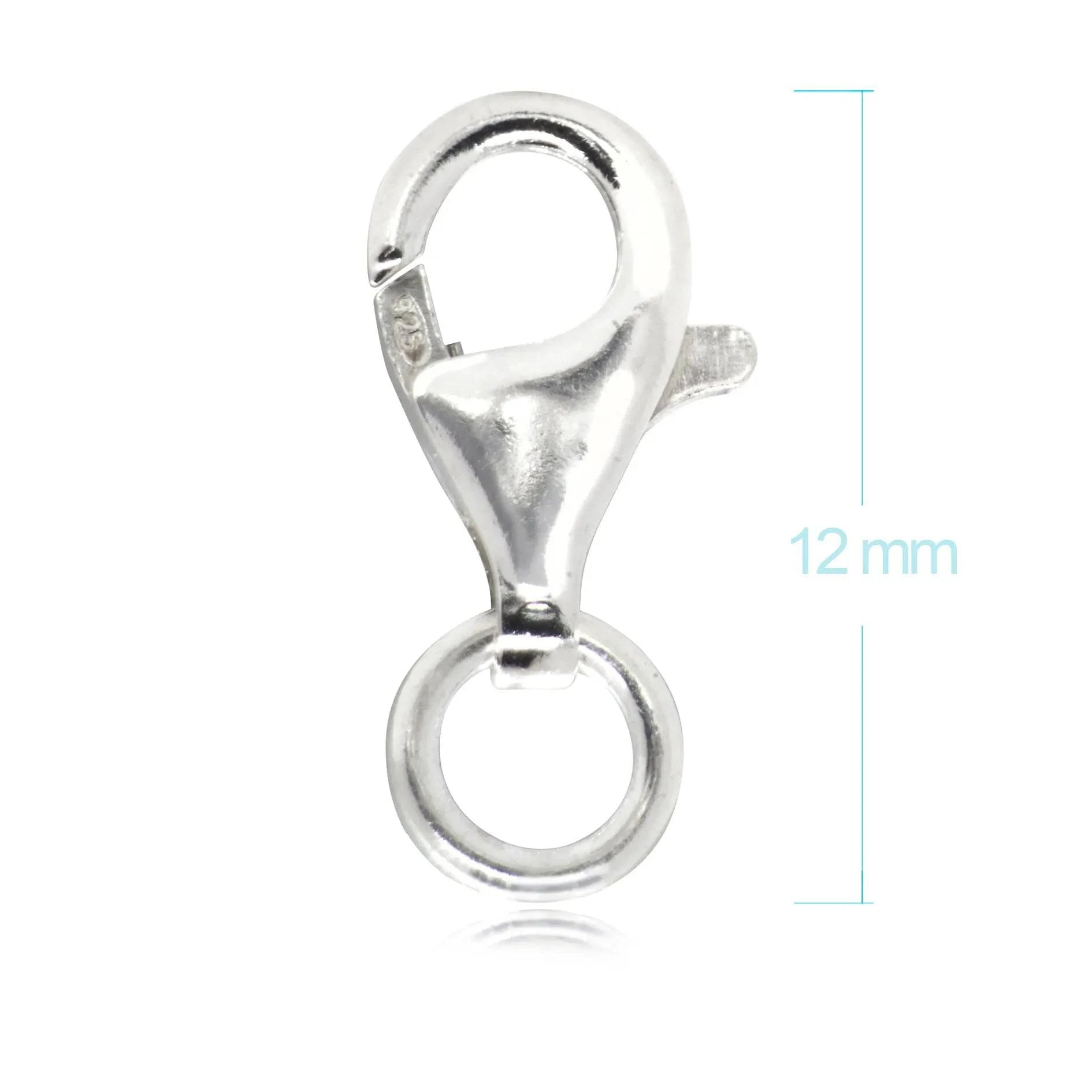 Pear-Shaped Lobster Clasp Finding in Sterling Silver - 12mm