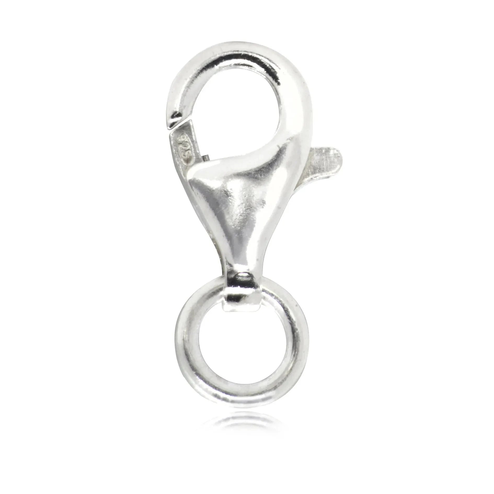 Pear-Shaped Lobster Clasp Finding in 925 Sterling Silver - 16mm