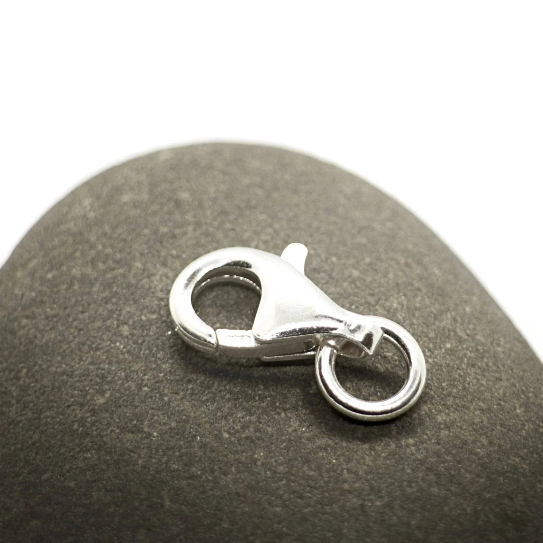 Pear-Shaped Lobster Clasp Finding in 925 Sterling Silver - 16mm