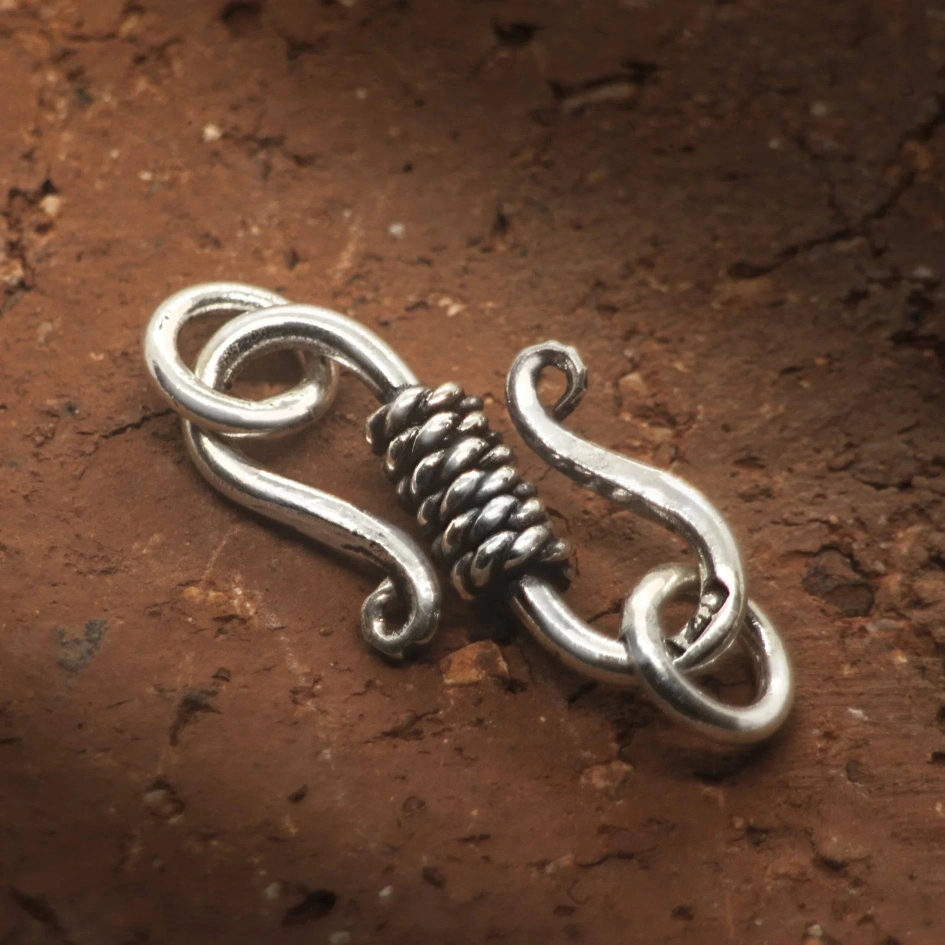 S Hook Clasp Finding for Necklace or Bracelet, in Sterling Silver - 20mm
