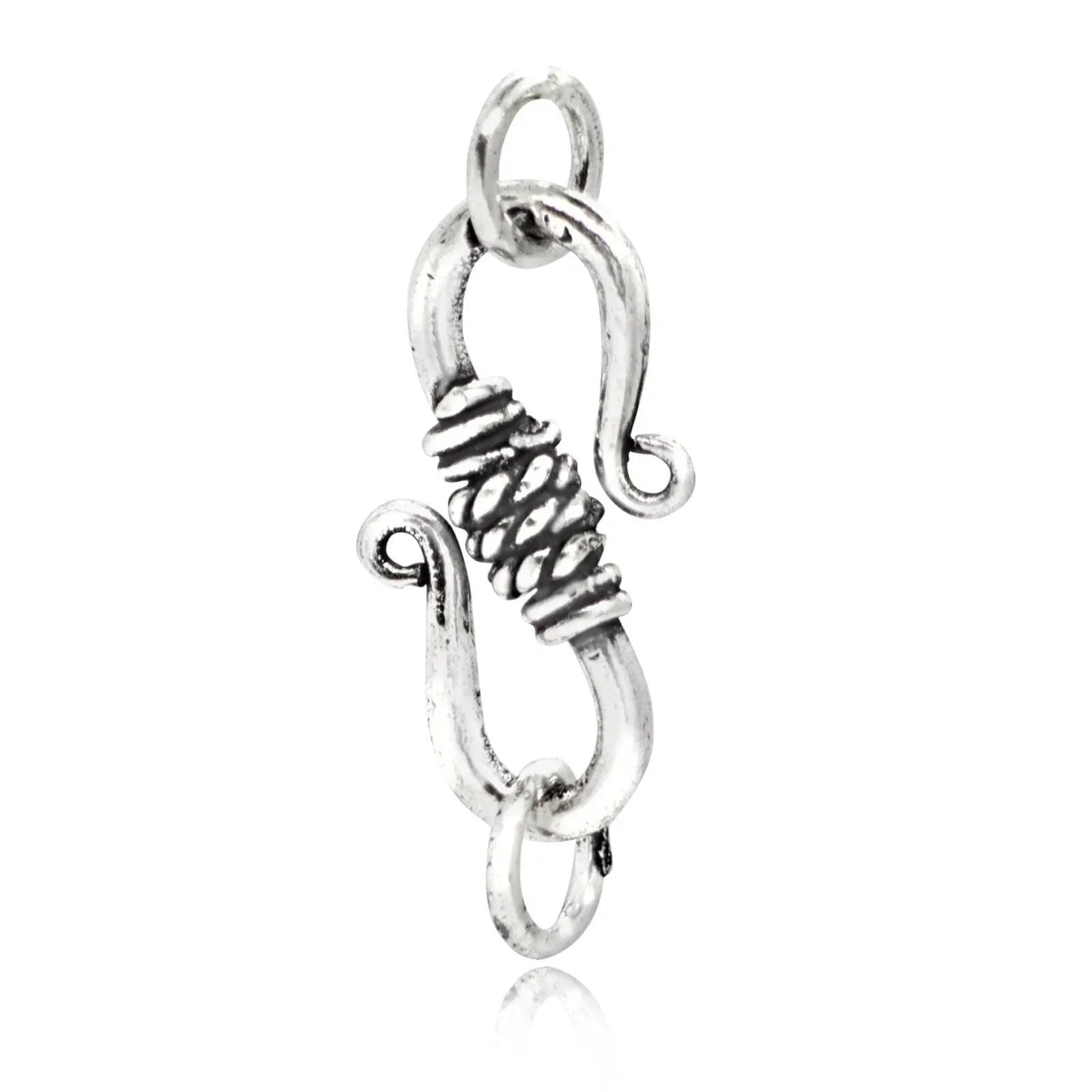 S Hook Clasp Finding for Necklaces or Bracelets, in 925 Sterling Silver - 20mm Length