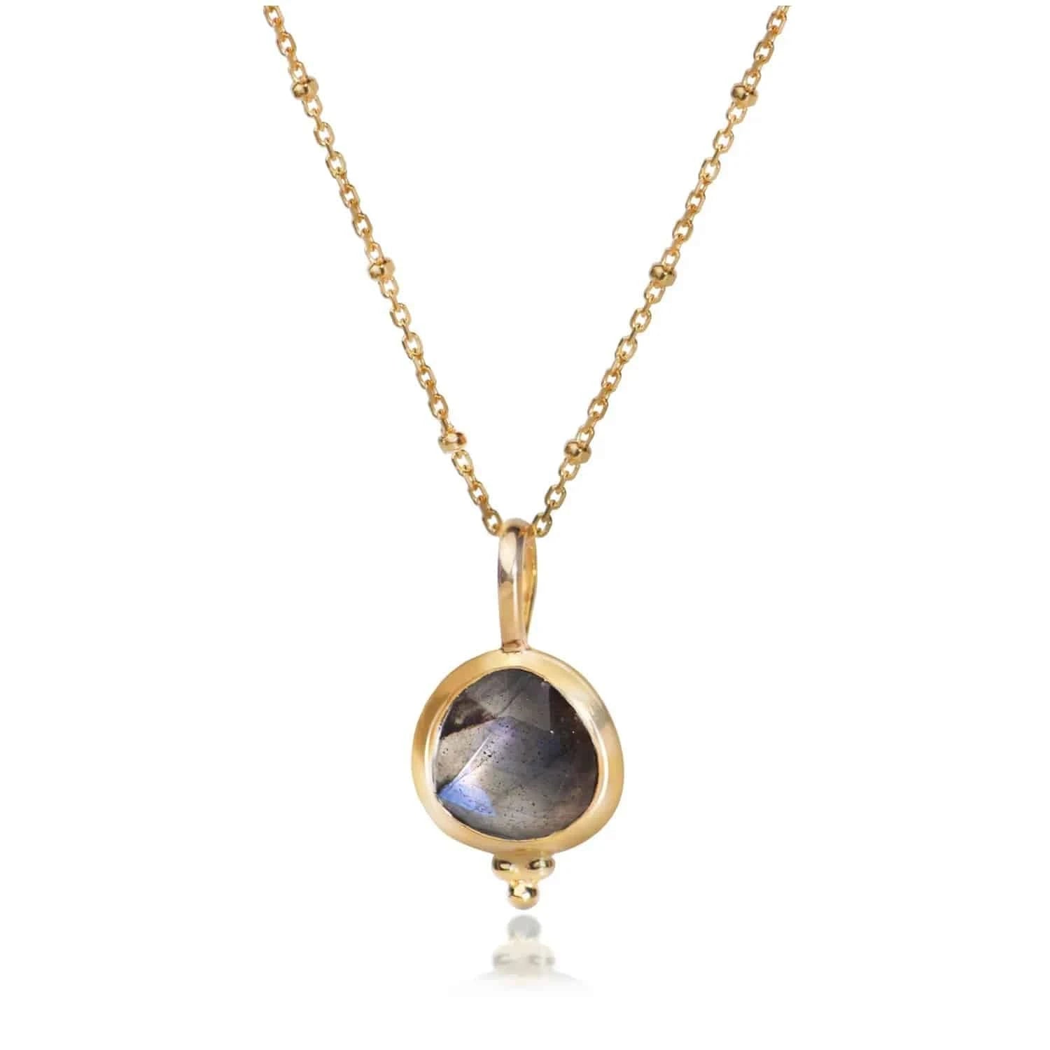 Labradorite 'You Are Loved' Necklace In Gold Vermeil