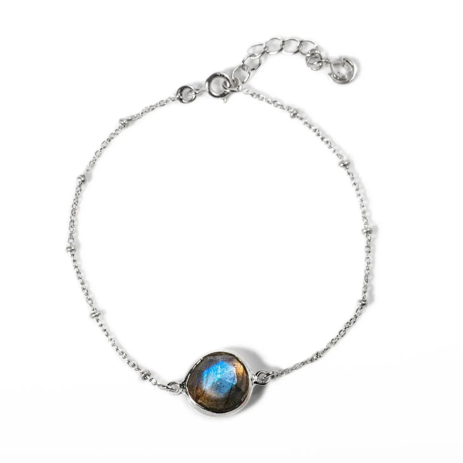 Labradorite 'You Are Loved' Bracelet In Sterling Silver