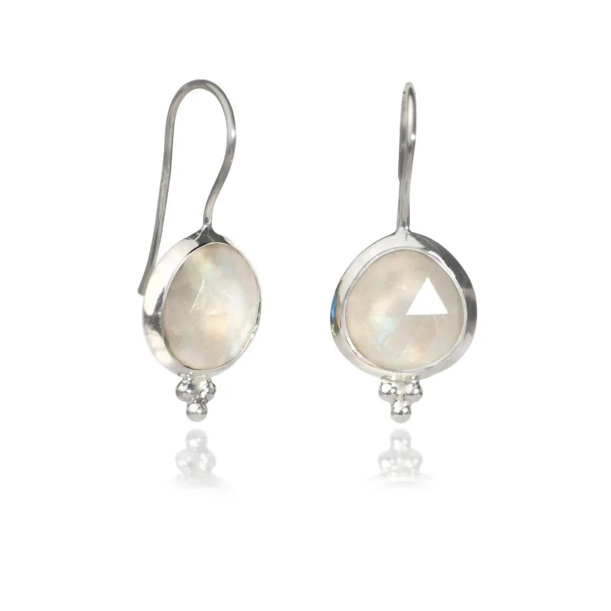 Moonstone 'You Are Loved' Hook Earrings In Sterling Silver
