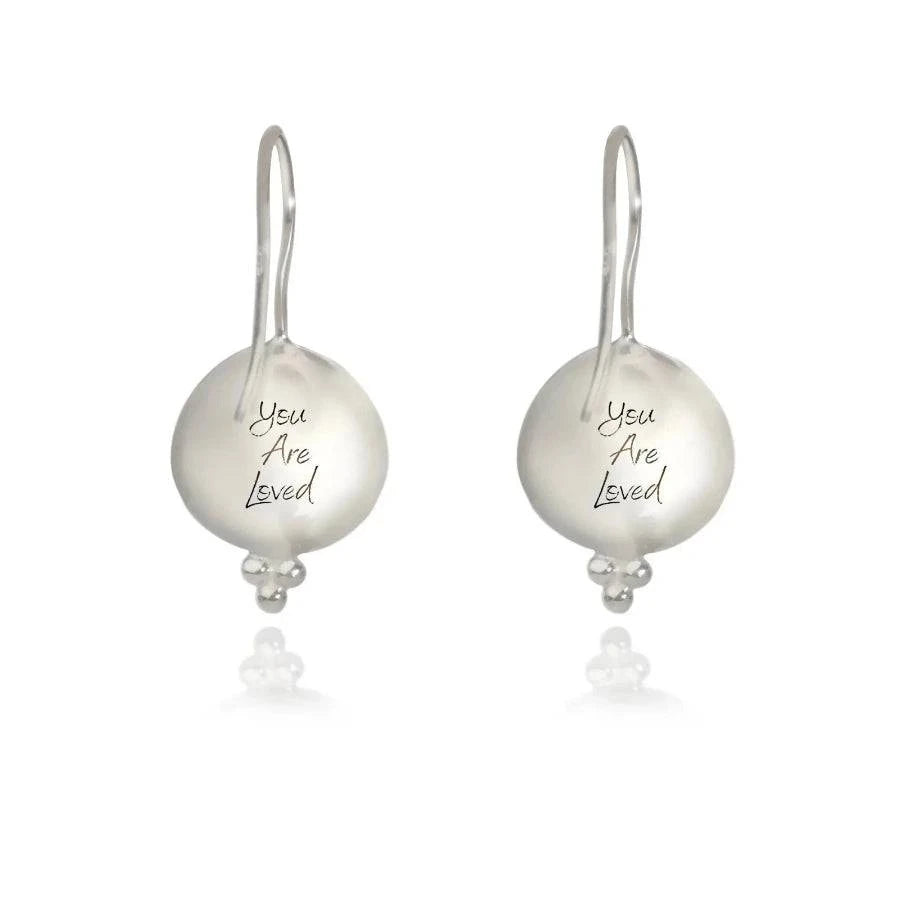 Labradorite 'You Are Loved' Hook Earrings In Sterling Silver