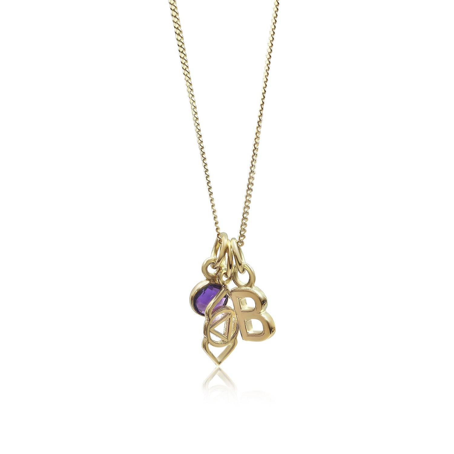 Root Chakra/Muladhara Chakra Charm Necklace In Gold Vermeil- Garnet