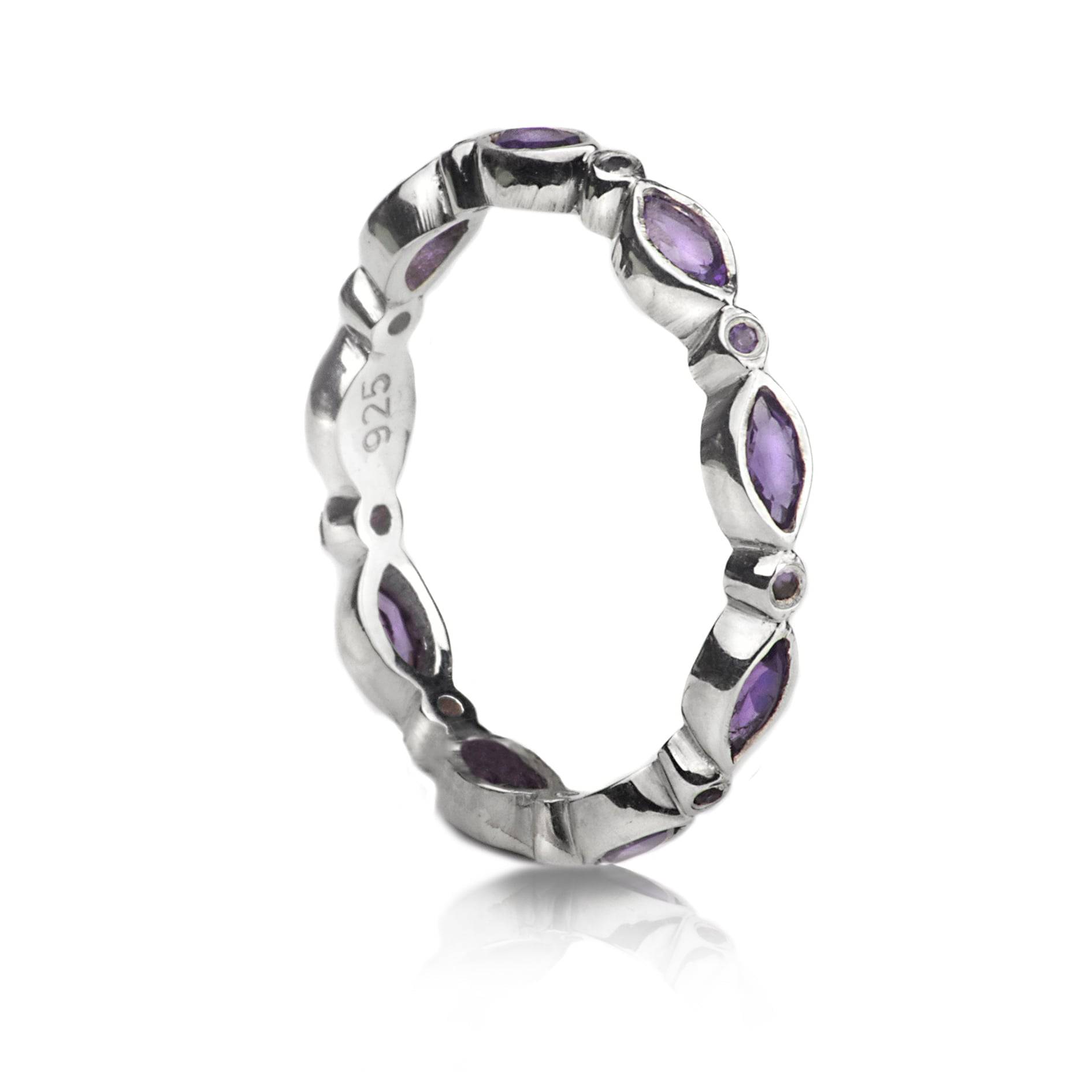 Eternity Band with Amethyst in Sterling Silver