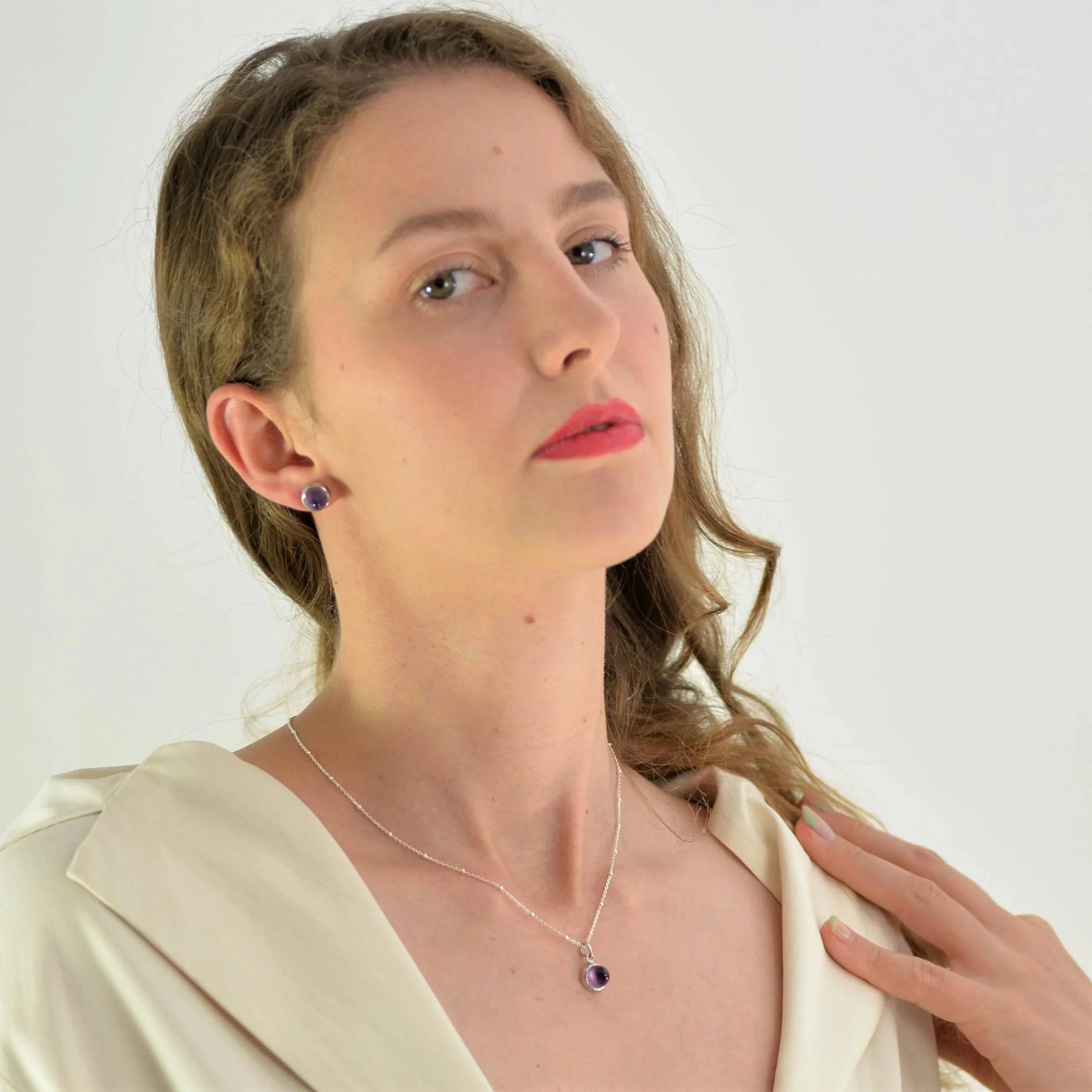 Istanbul Silk Amethyst Jewellery Set in Sterling Silver