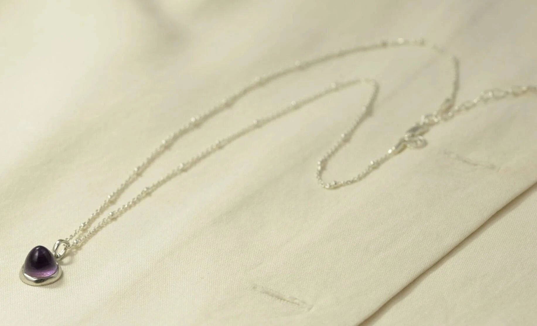 Istanbul Silk Amethyst Pendant Necklace in Sterling Silver